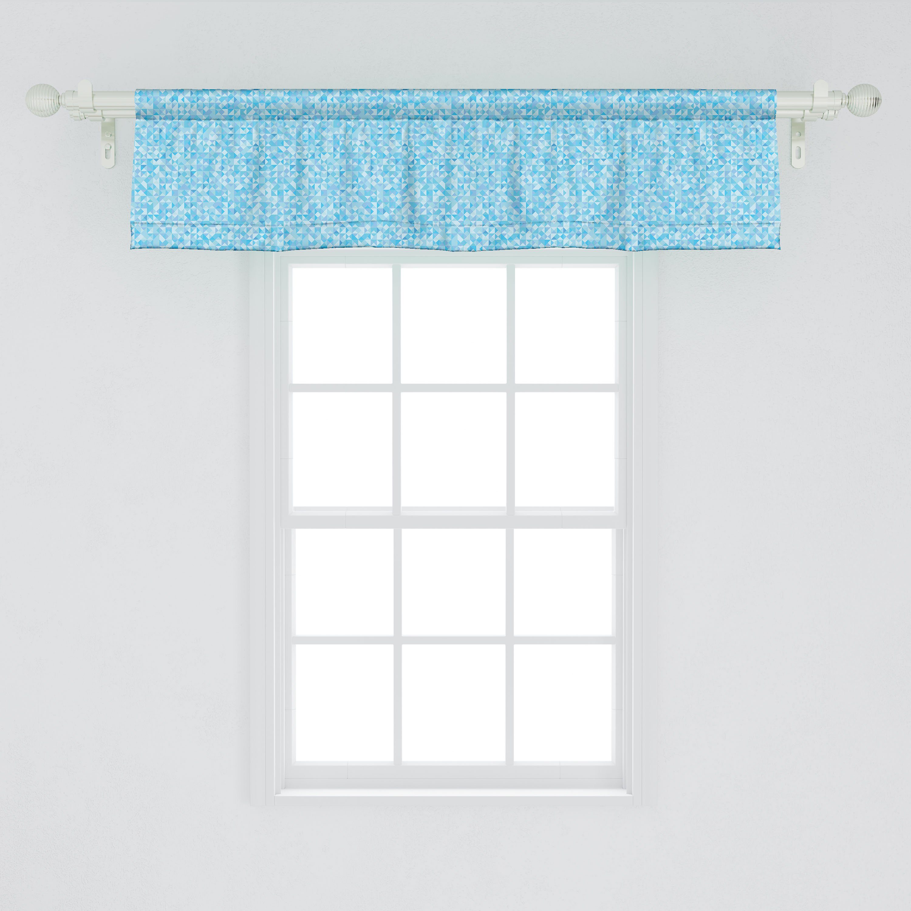 Scheibengardine Vorhang Volant für Küche Minimal Microfaser, Dekor Stangentasche, Mosaik Schlafzimmer Monochrome Abakuhaus, mit Triangles