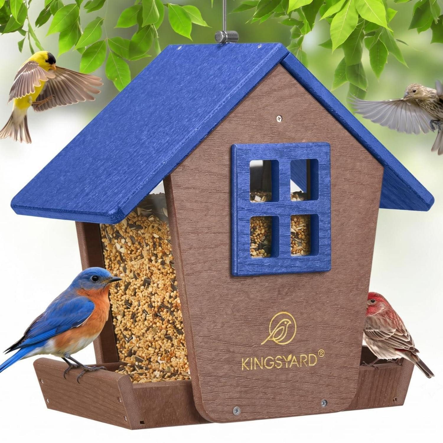 LuxusKollektion Futterhaus Vogelfutterhaus Blau 1,8kg Kunststoff