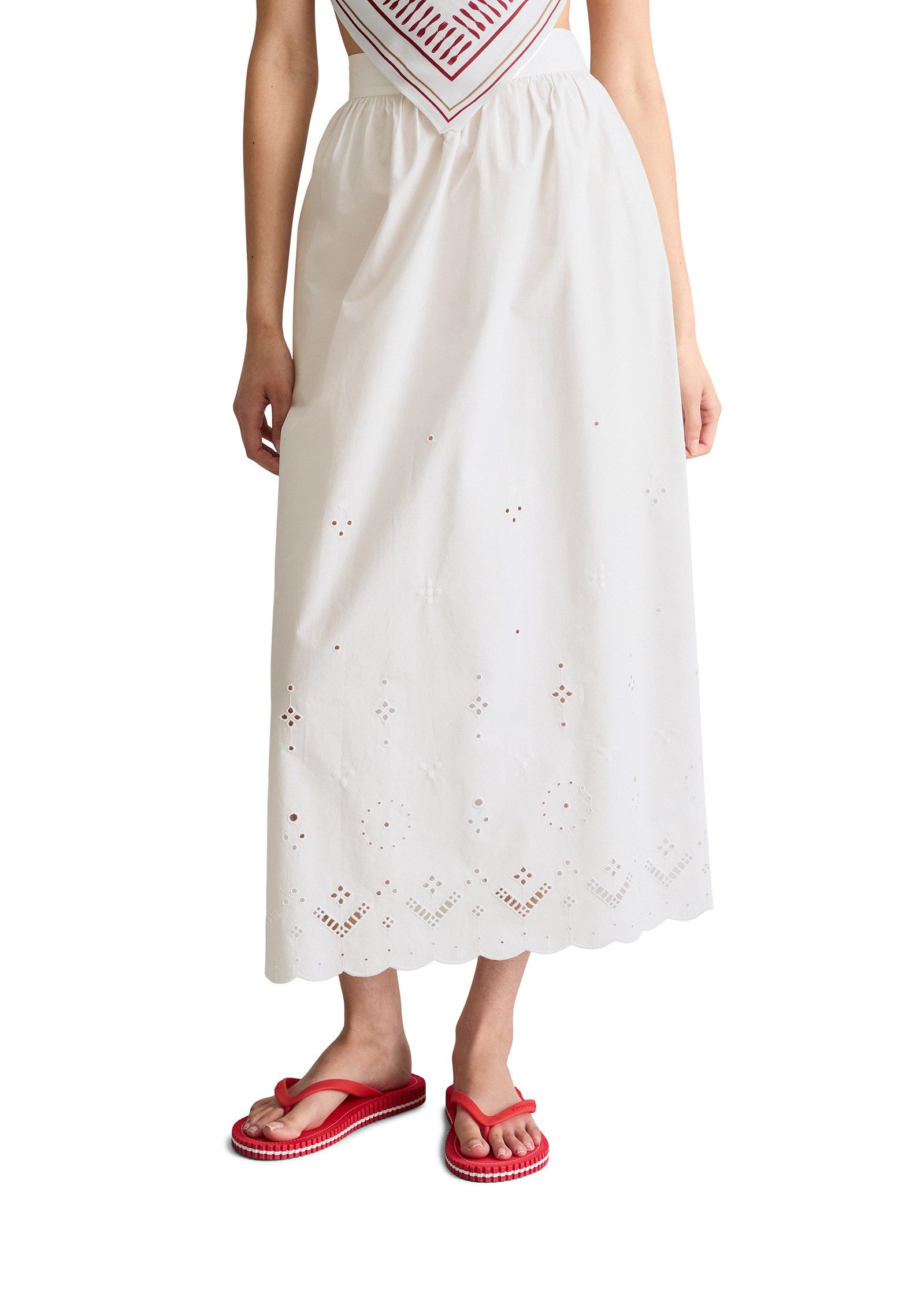 Marc O'Polo DENIM Webrock mit Broderie Anglaise