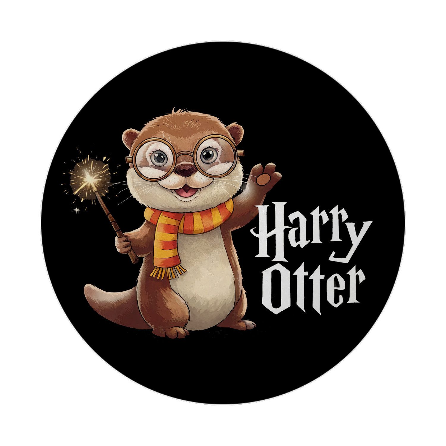 Magnet Niedlicher Otter mit Zauberstab Magnet Flaschenöffner rund Harry