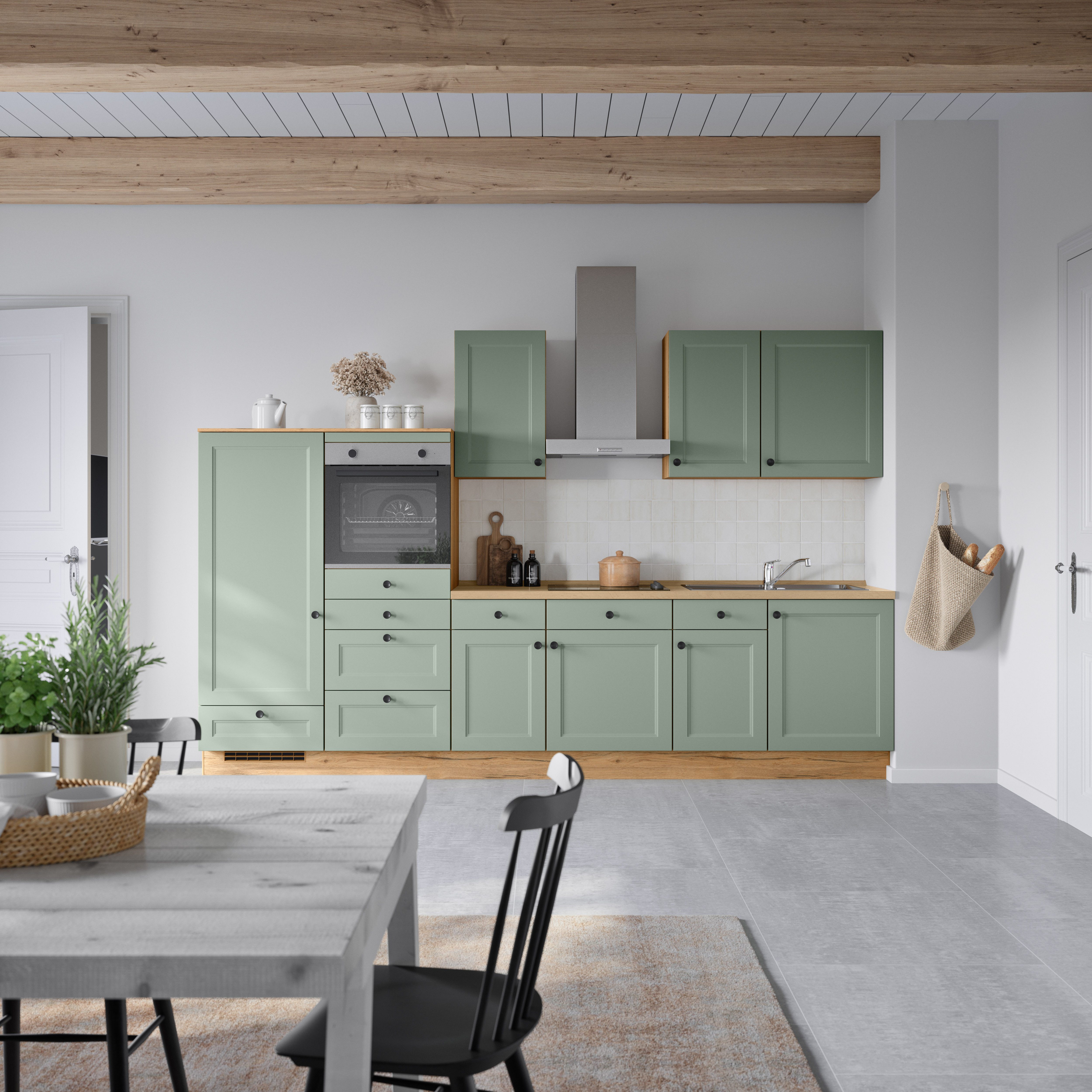 nobilia® Küchenzeile "Cascada I", NEU: individuell anpassbar mit gratis Profi-Beratung, vormontiert, Breite 330 cm, Ausrichtung wählbar, wahlw. mit E-Geräten