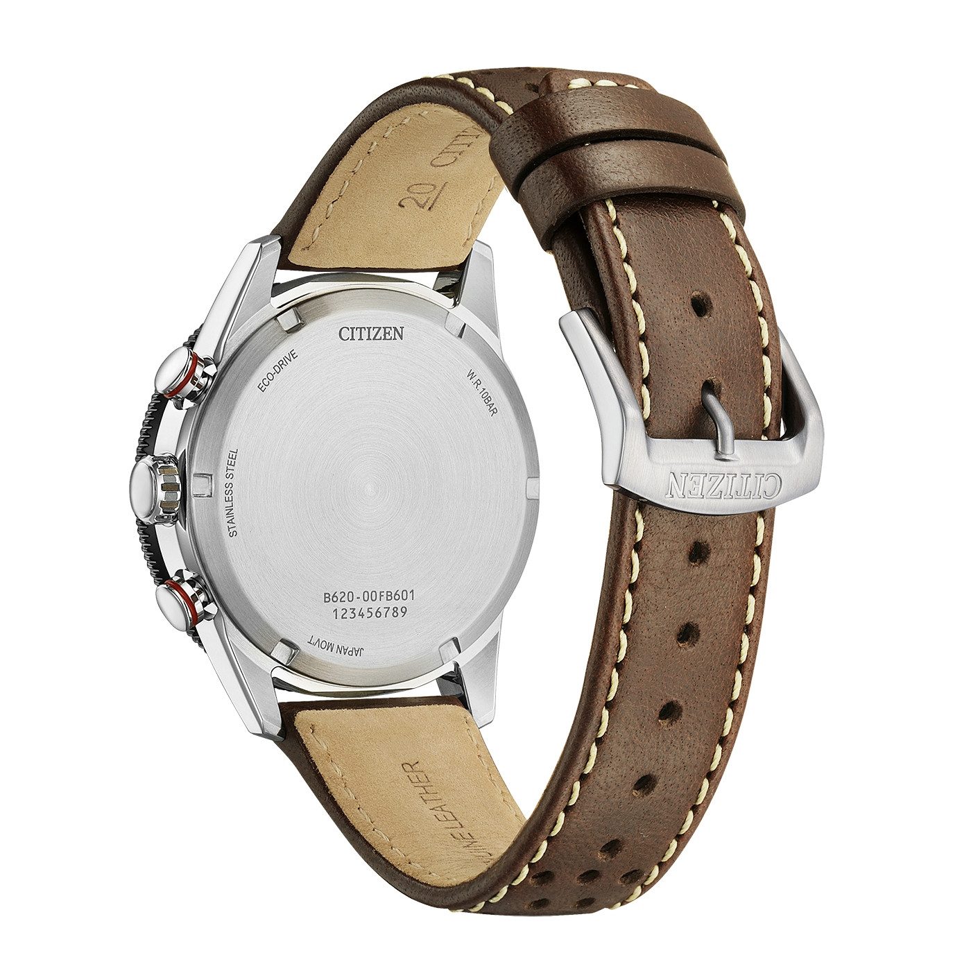 Citizen Chronograph Racing Chrono CA4714-04A, Armbanduhr, Solar, Herrenuhr, Lederarmband, analog, Big Date