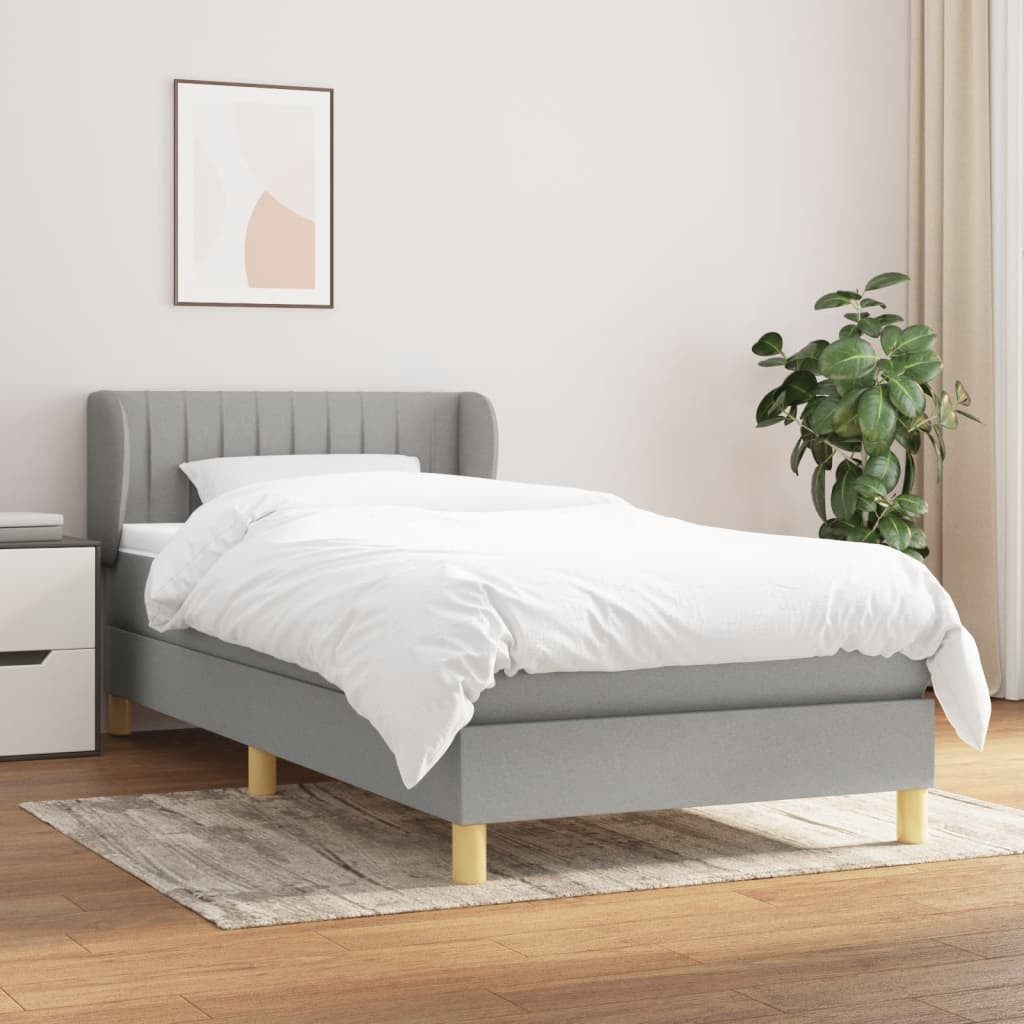 Vidaxl Boxspringbett Mit Matratze Schwarz 90x200 Cm Stoff günstig online kaufen