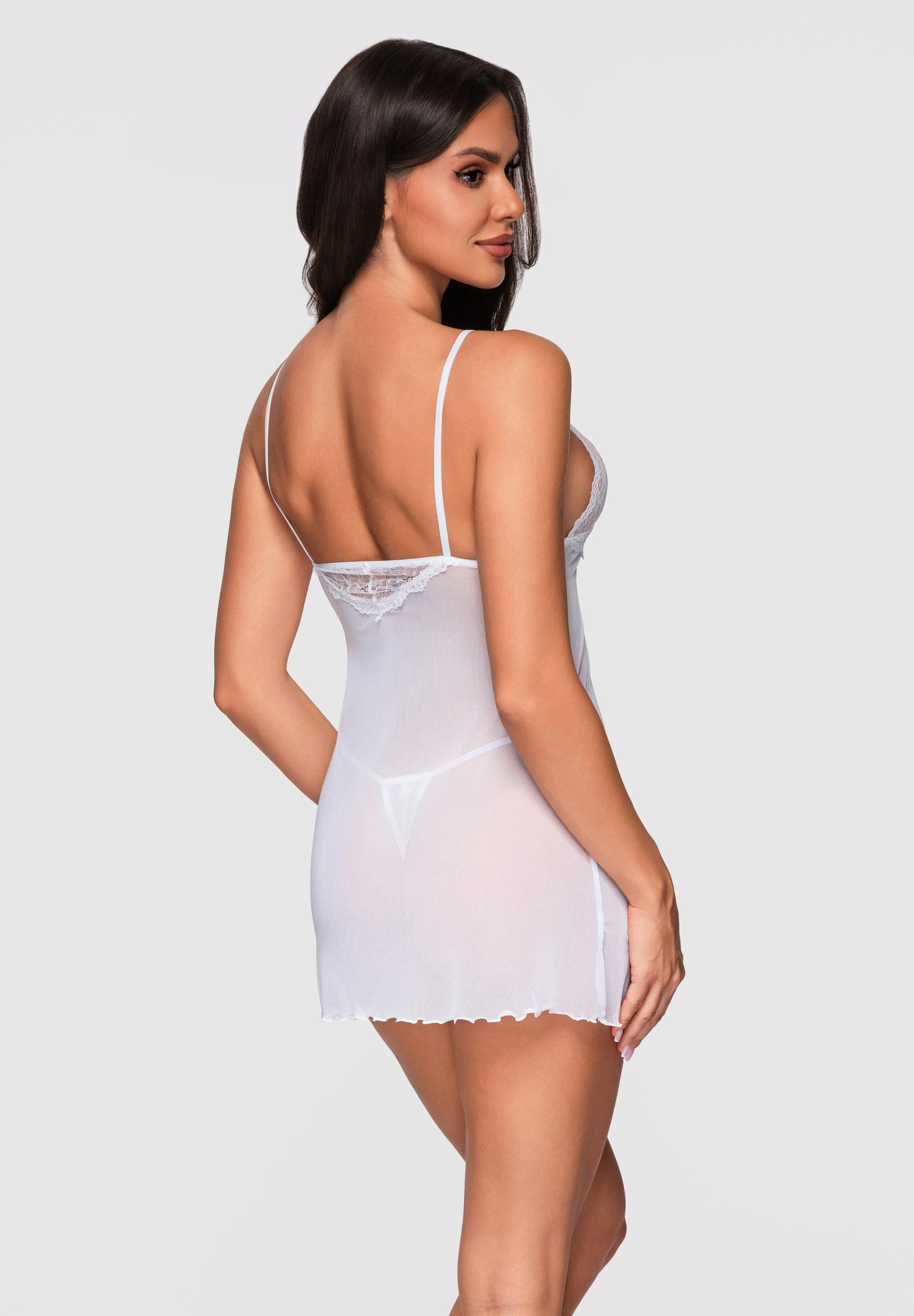 OMBRE Nachthemd Verführerisches Damen-Nachthemd aus Tüll und Spitze (mit Unterhose)