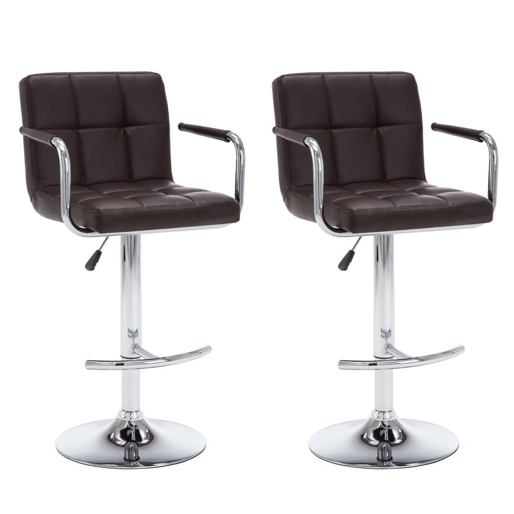 Barhocker Barhocker 2 Stk. Braun Kunstleder