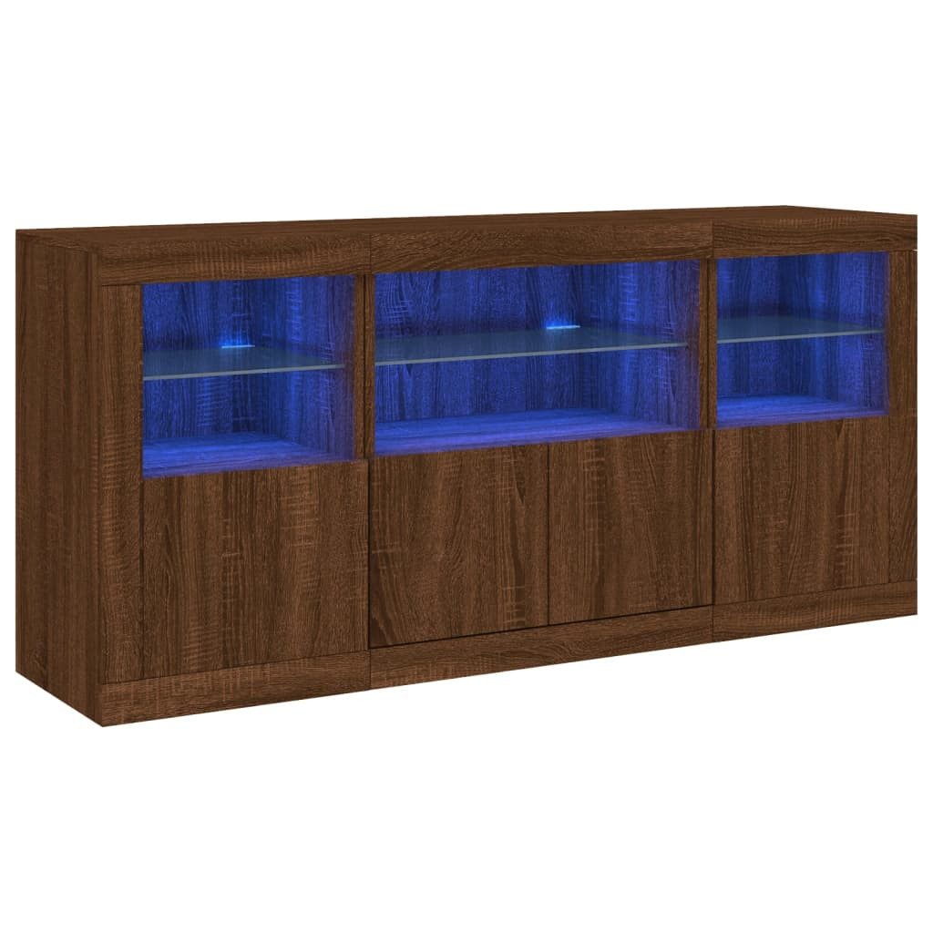 vidaXL Sideboard Sideboard mit LED-Leuchten Braun günstig online kaufen