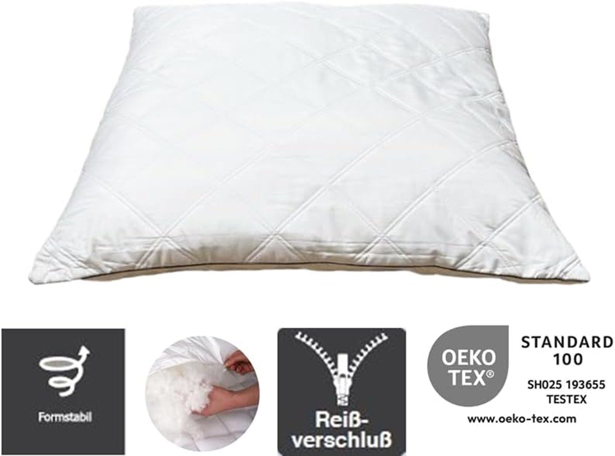 Brilliant Kopfkissen 2-er Set / antiallergisch/ gesteppt / Premium, Füllung: Kunstfaser, 2er-Set