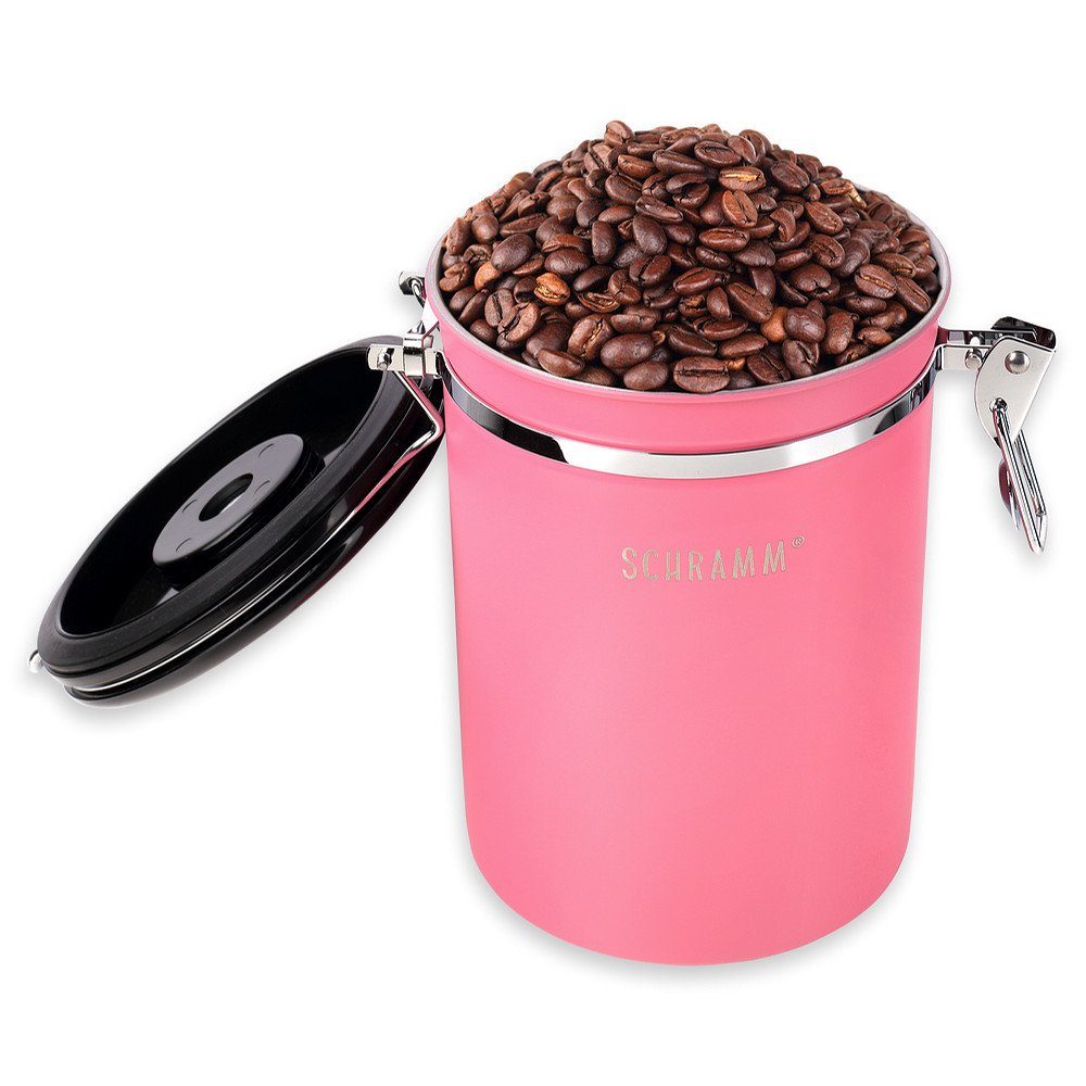 ml Kaffeedose Schramm® aus Kaffeedosen pink Kaffeebehälter Dosierlöffel Schramm 10 in Höhe: Kaffeedose mit Farben 1800 19cm Edelstahl