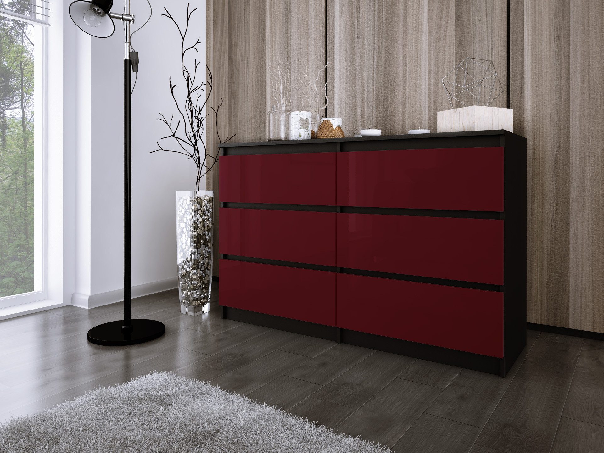 Faizee Мебель Schubkastenkommode Kommode ZOE 6 Schubladen - Modernes Design für Ihre Wohnräume