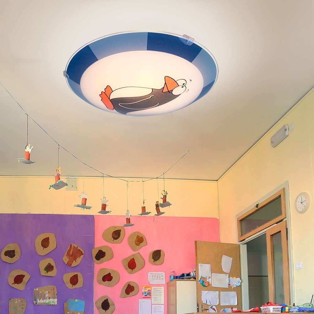 nicht Deckenlampe Deckenleuchte Kinderzimmer Pinguin Leuchtmittel inklusive, Kinder blau EGLO Dekolicht,