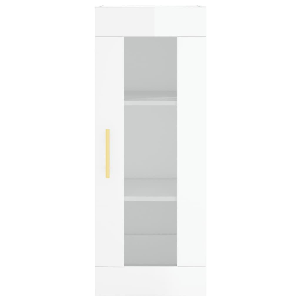vidaXL Sideboard Wandschrank Hochglanz-Weiß 34,5x34x90 (1 St) cm