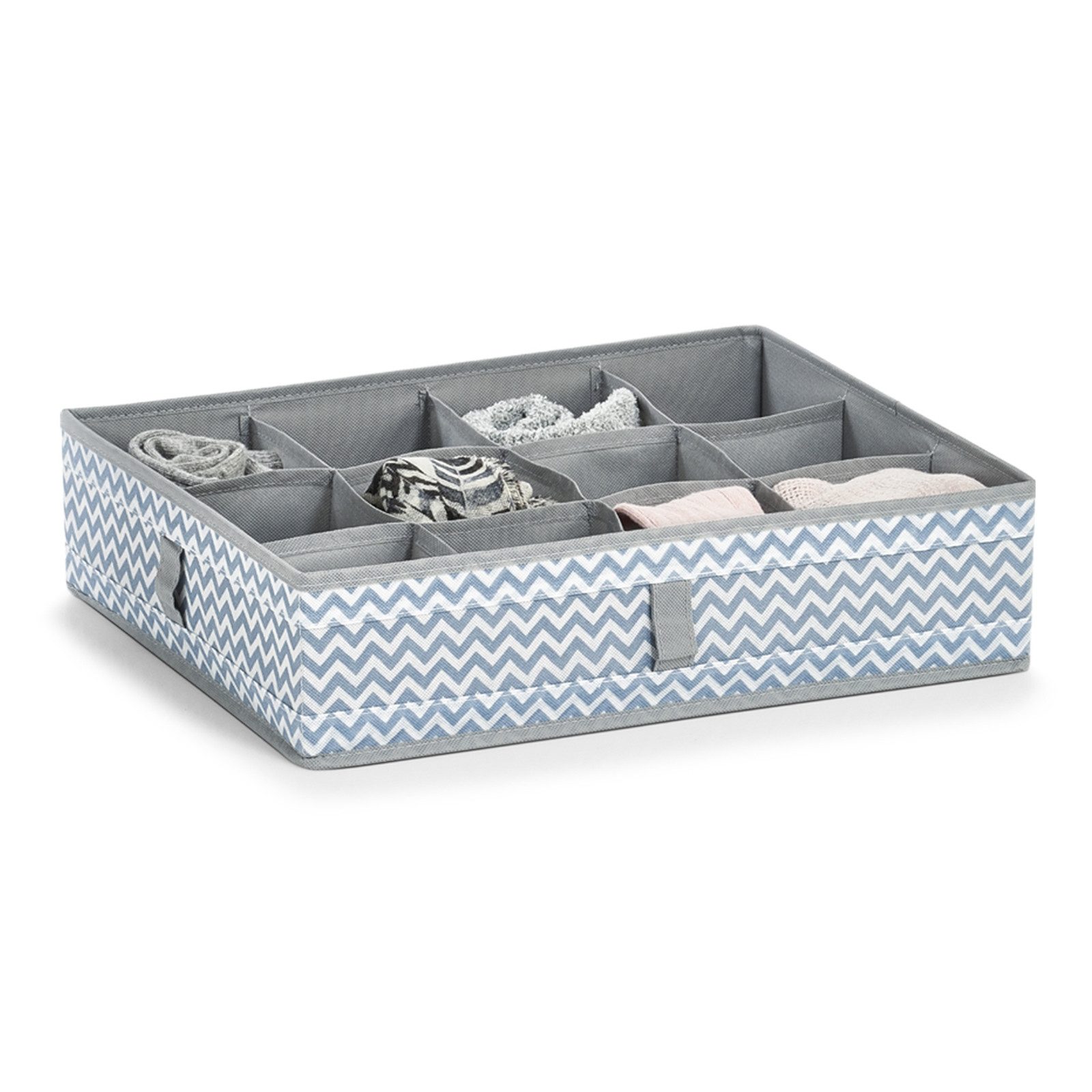 HTI-Living Aufbewahrungsbox Aufbewahrungsbox mit Unterteilung 12 Fächer (1 St., 1 Aufbewahrungsbox mit Unterteilung ohne Dekoration), Ordungsbox schmal für Schränke faltbar