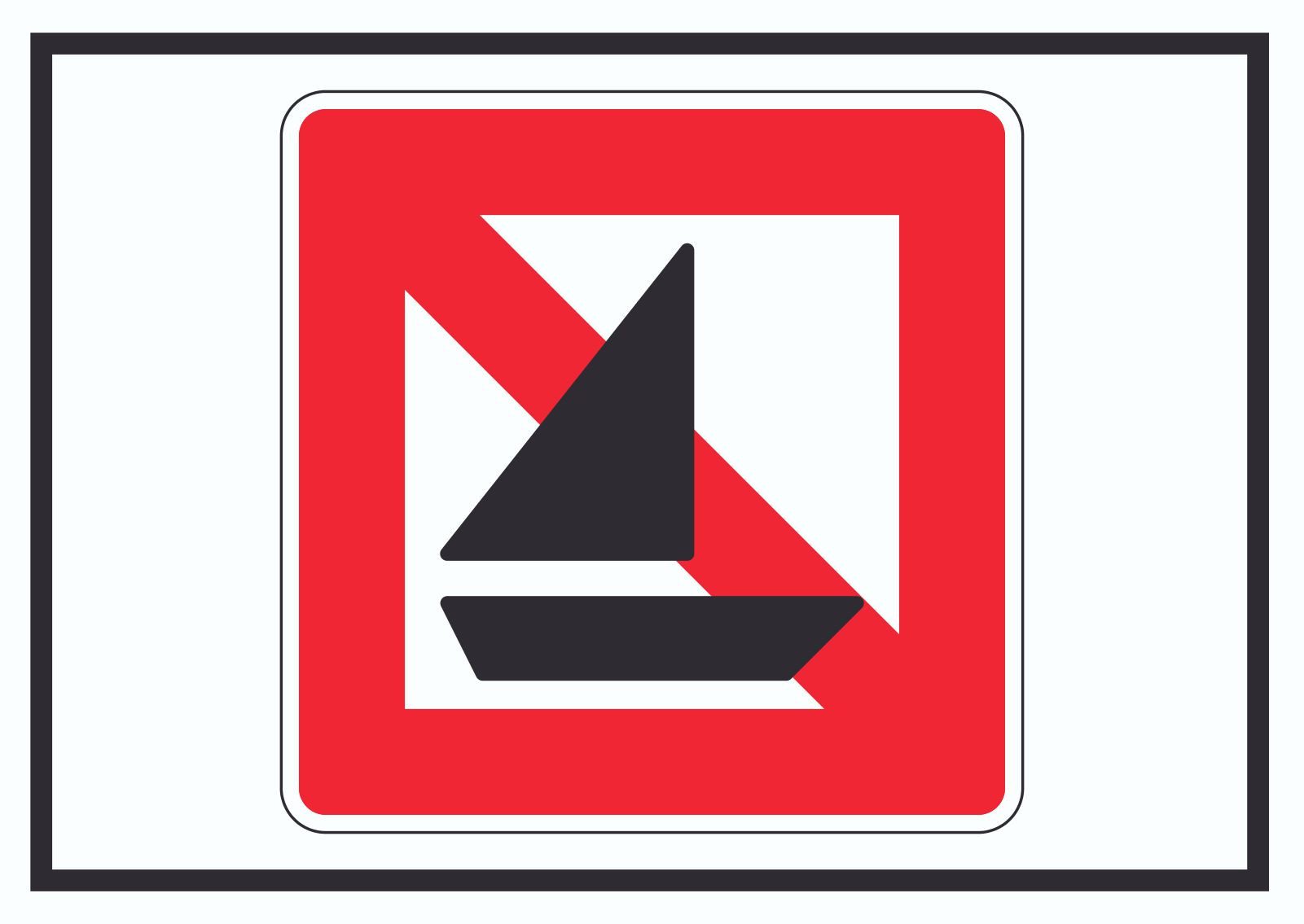 HB-Druck Hinweisschild Segelboote verboten Symbol Segeln verboten, wetterfest, stabil, UV-beständig, kratzfest