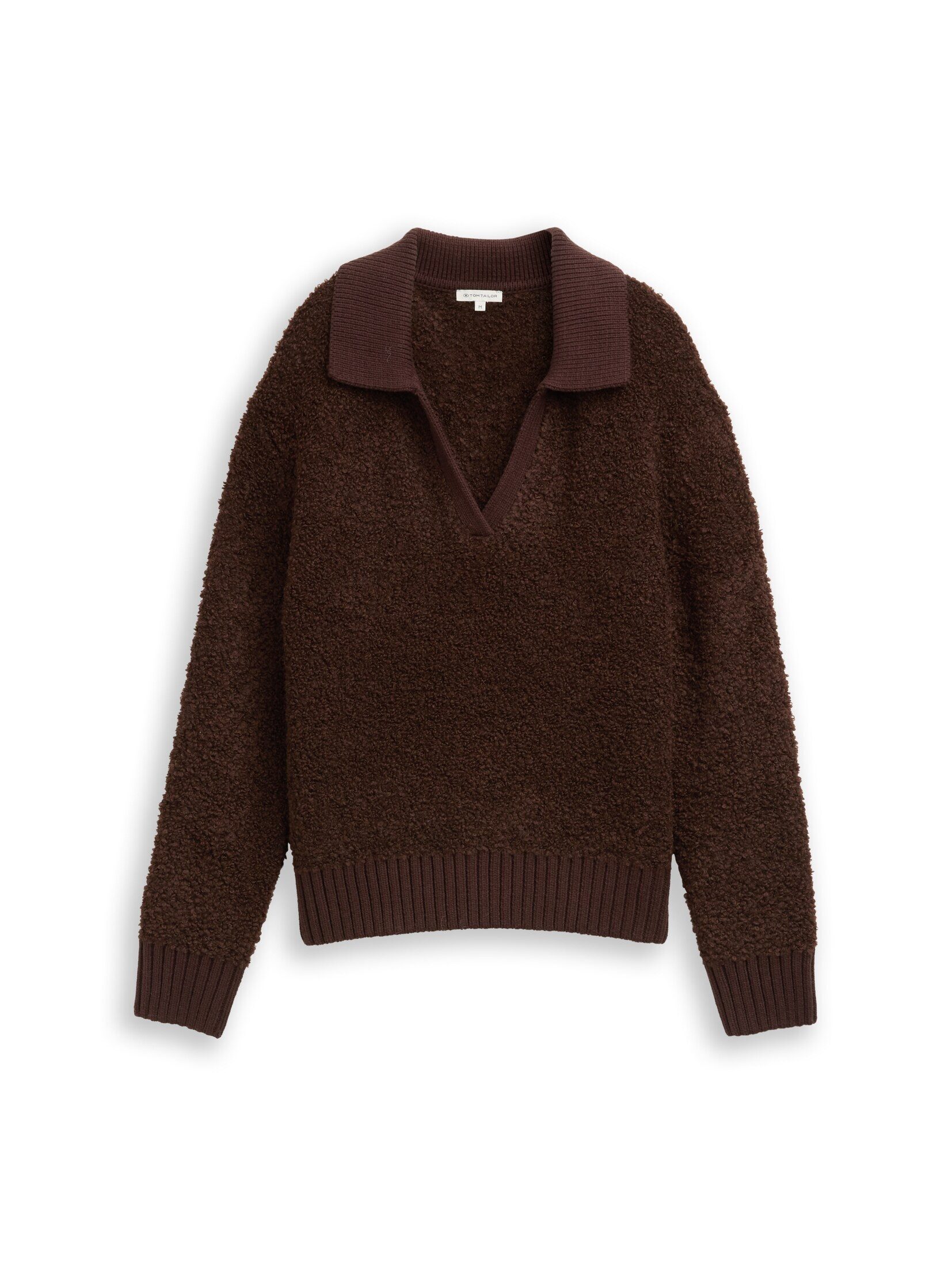 TOM TAILOR Strickpullover Pullover & Strickjacken Bouclé Strickpullover mit Kragen