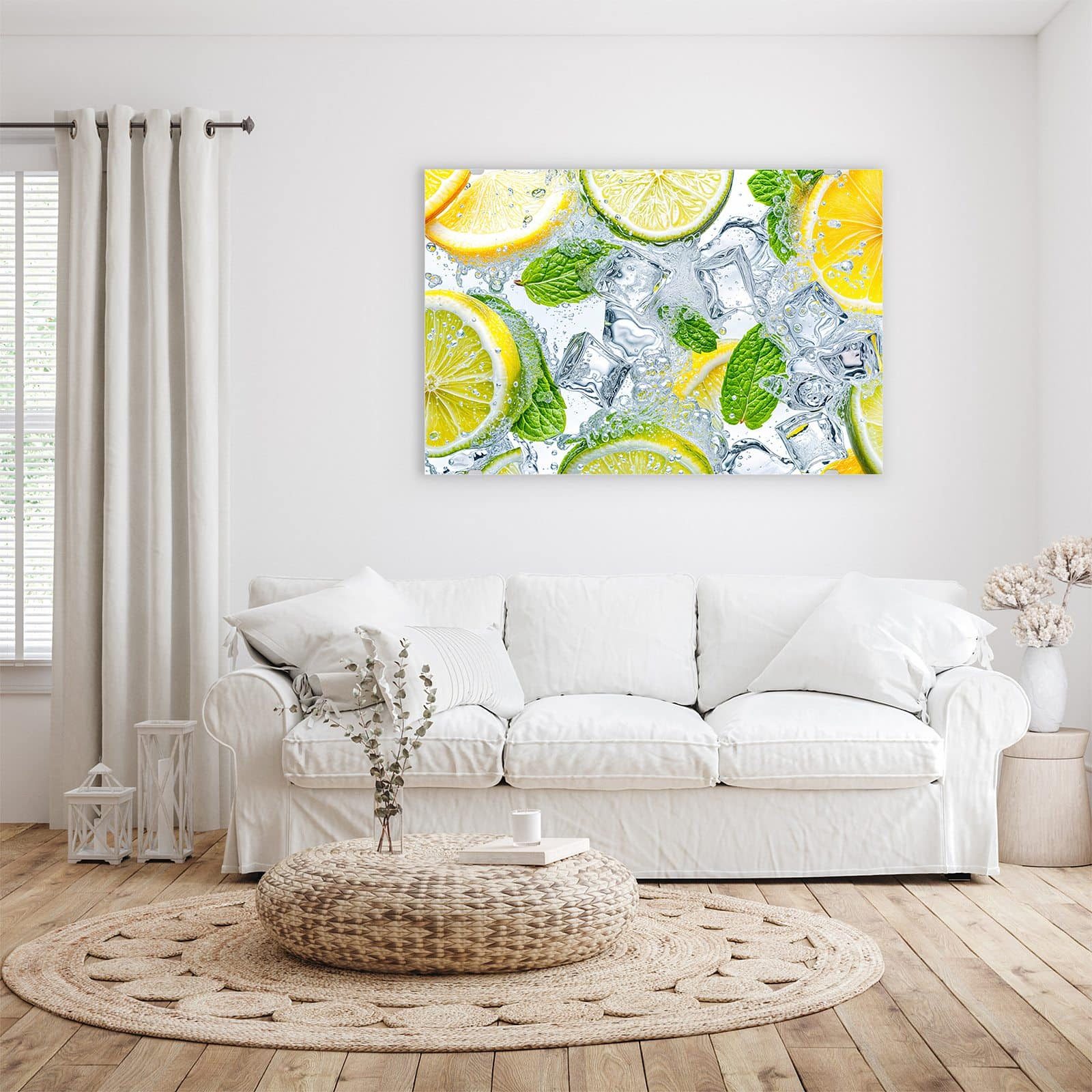 Primedeco Glasbild Wandbild Zitrusfrische mit Aufhängung, günstig online kaufen