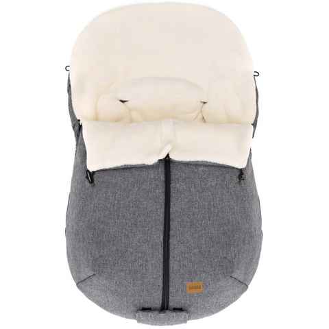 Fillikid Fußsack Sella, Winterfußsack, melange hellgrau, für Babyschalen