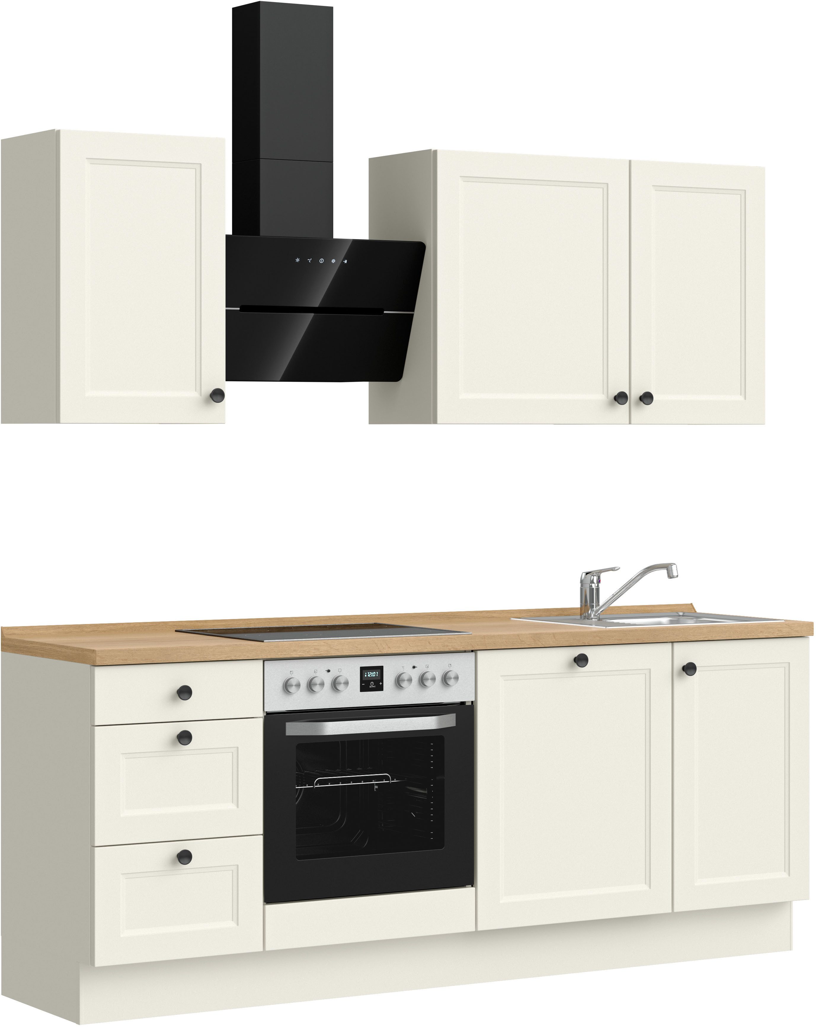 nobilia® Küchenzeile "Cascada II", NEU: individuell anpassbar mit gratis Profi-Beratung, vormontiert, Breite 210 cm, Ausrichtung wählbar, wahlw. mit E-Geräten