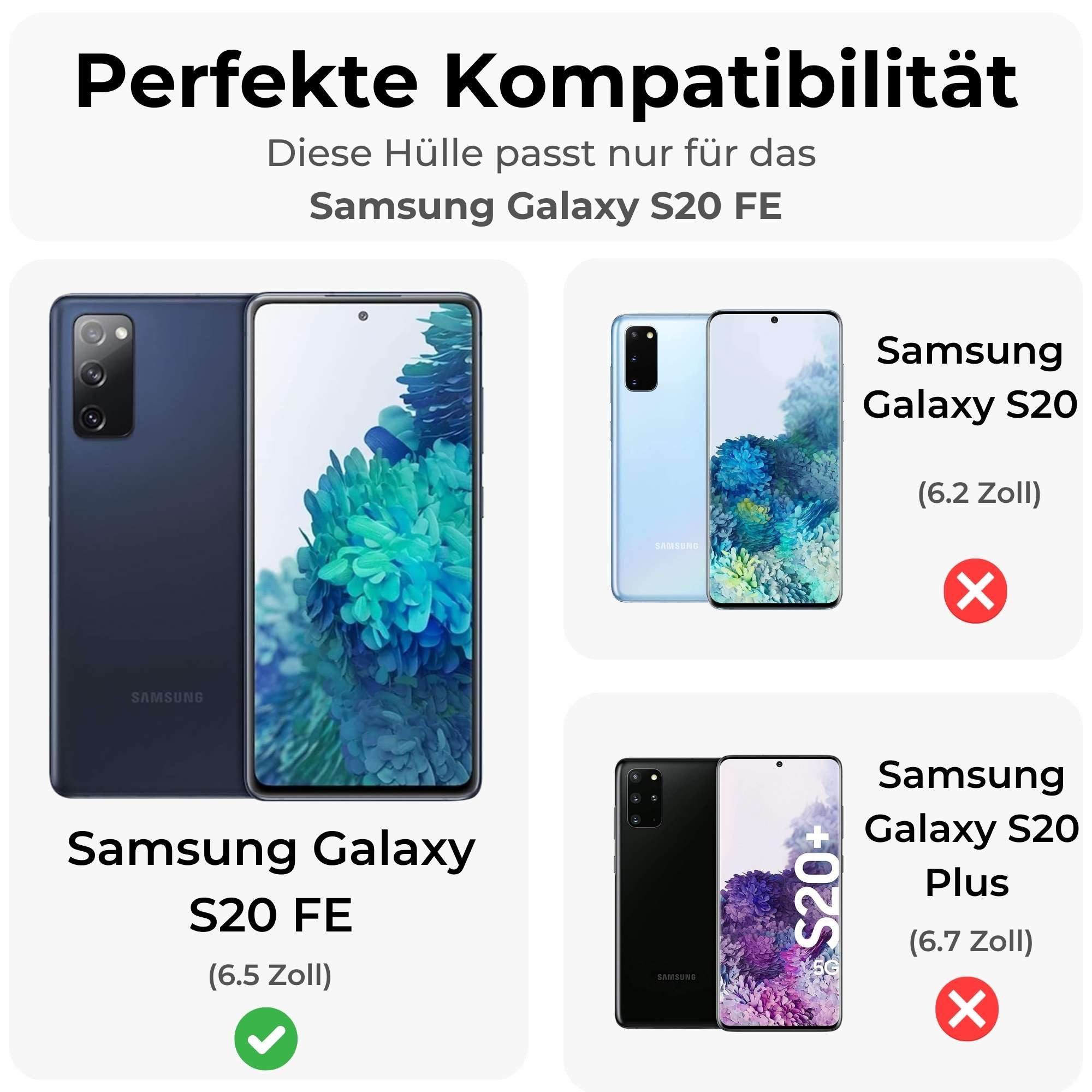 betterfon Handykette für Samsung Galaxy Leder Umhänge Hülle mit Kartenfächer, Hände frei – mit Silikonhülle & Schnur für flexiblen Alltag