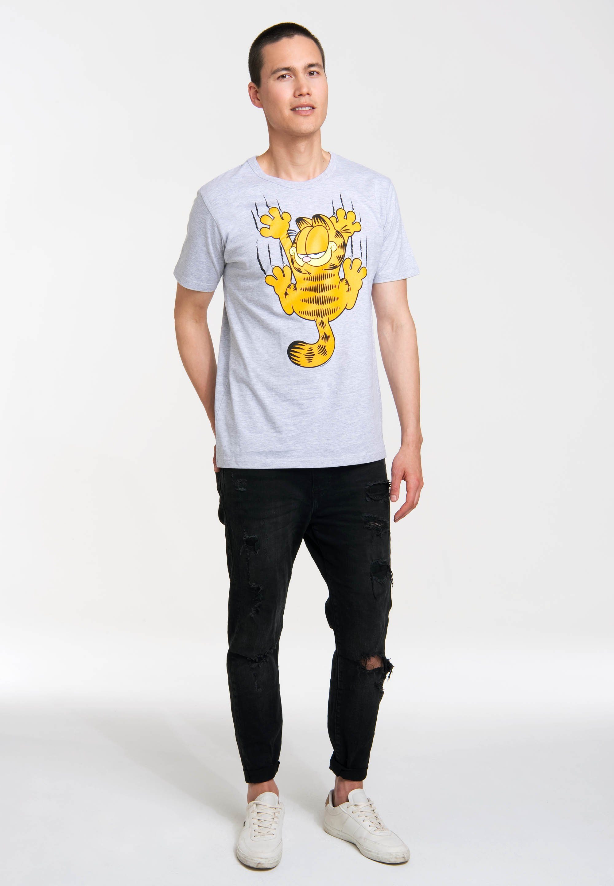 witzigem LOGOSHIRT T-Shirt mit Scratches Frontprint Garfield