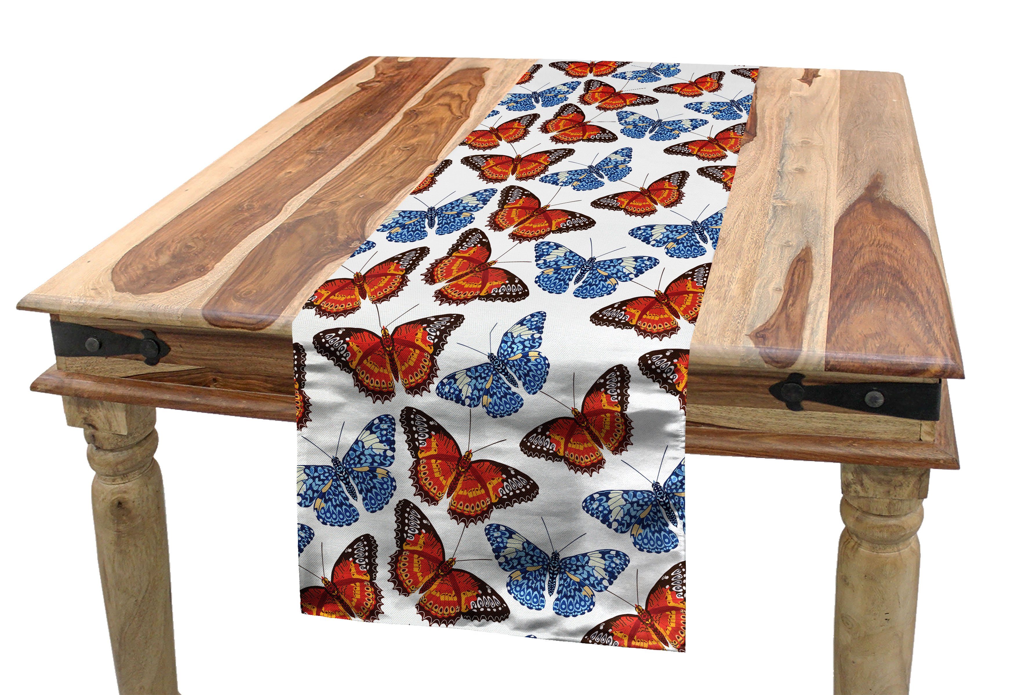 Abakuhaus Tischläufer Esszimmer Küche Rechteckiger Dekorativer Tischläufer, Schmetterling Detaillierte geflügelte Insekt