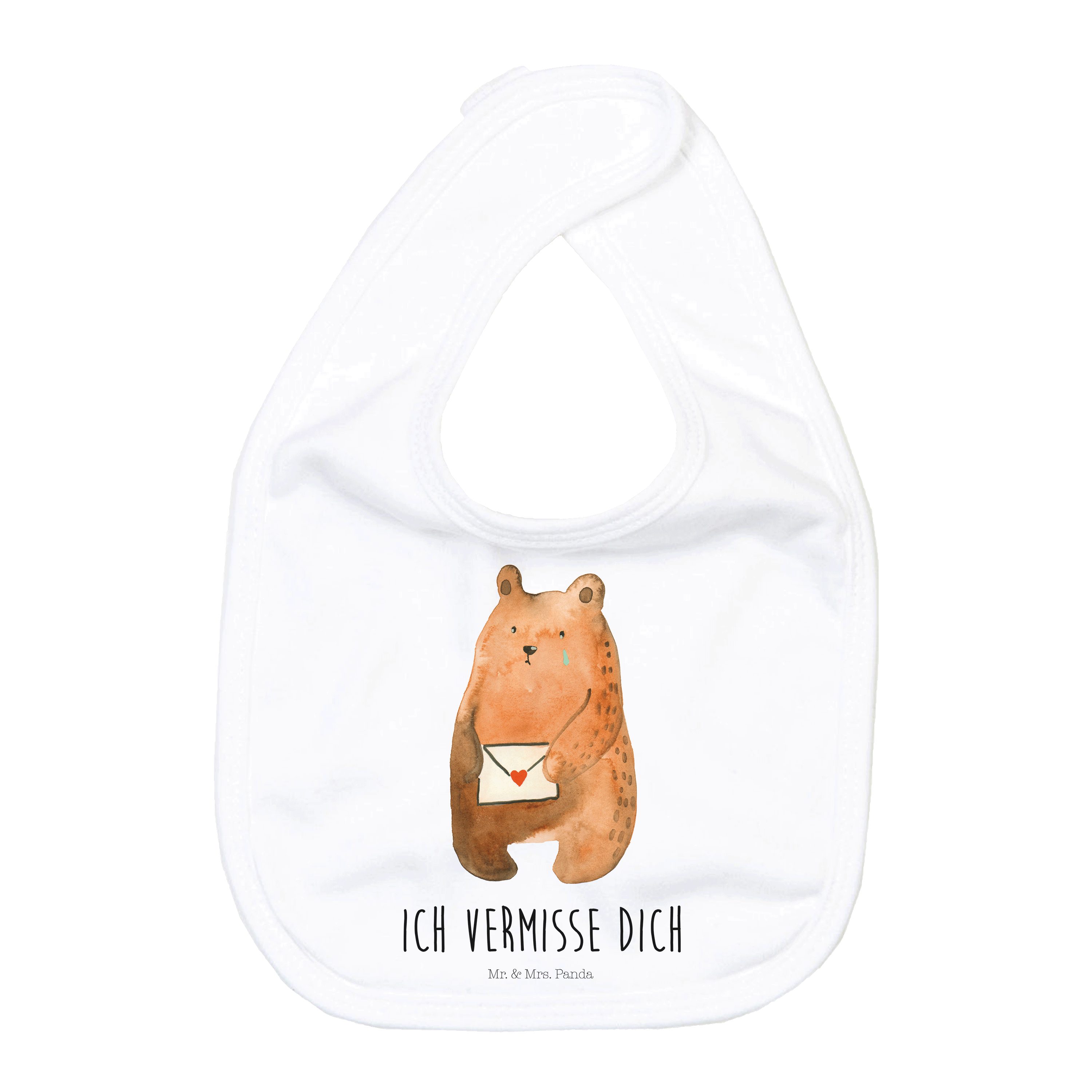 Tragetuch Bär Liebesbrief - Weiß - Geschenk, Baby Spucktuch, Spucktuch, Sabberl