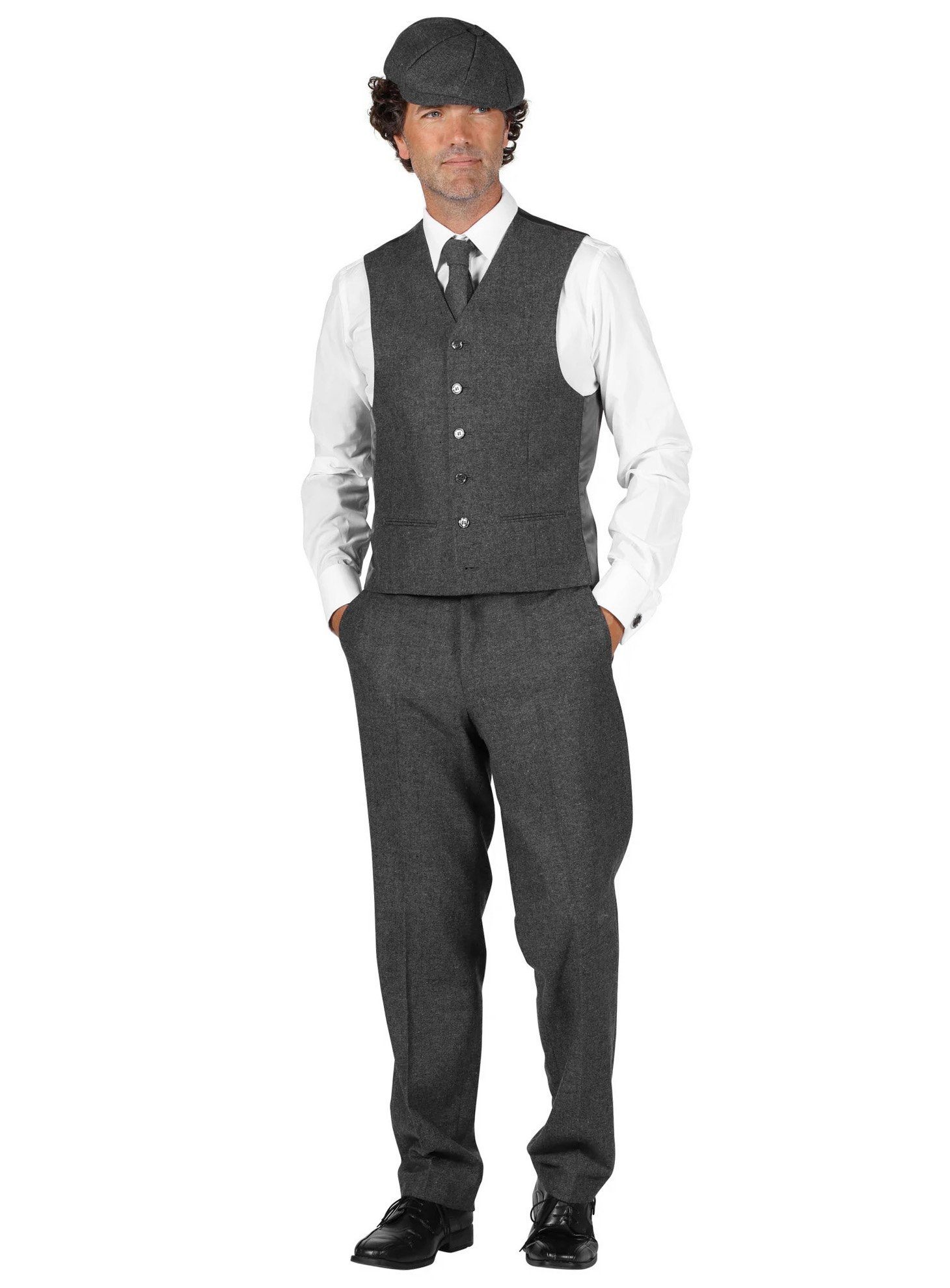 thetru Kostüm 20er Jahre Anzughose grau, Knielange Herrenhose im Peaky Blinders-Stil