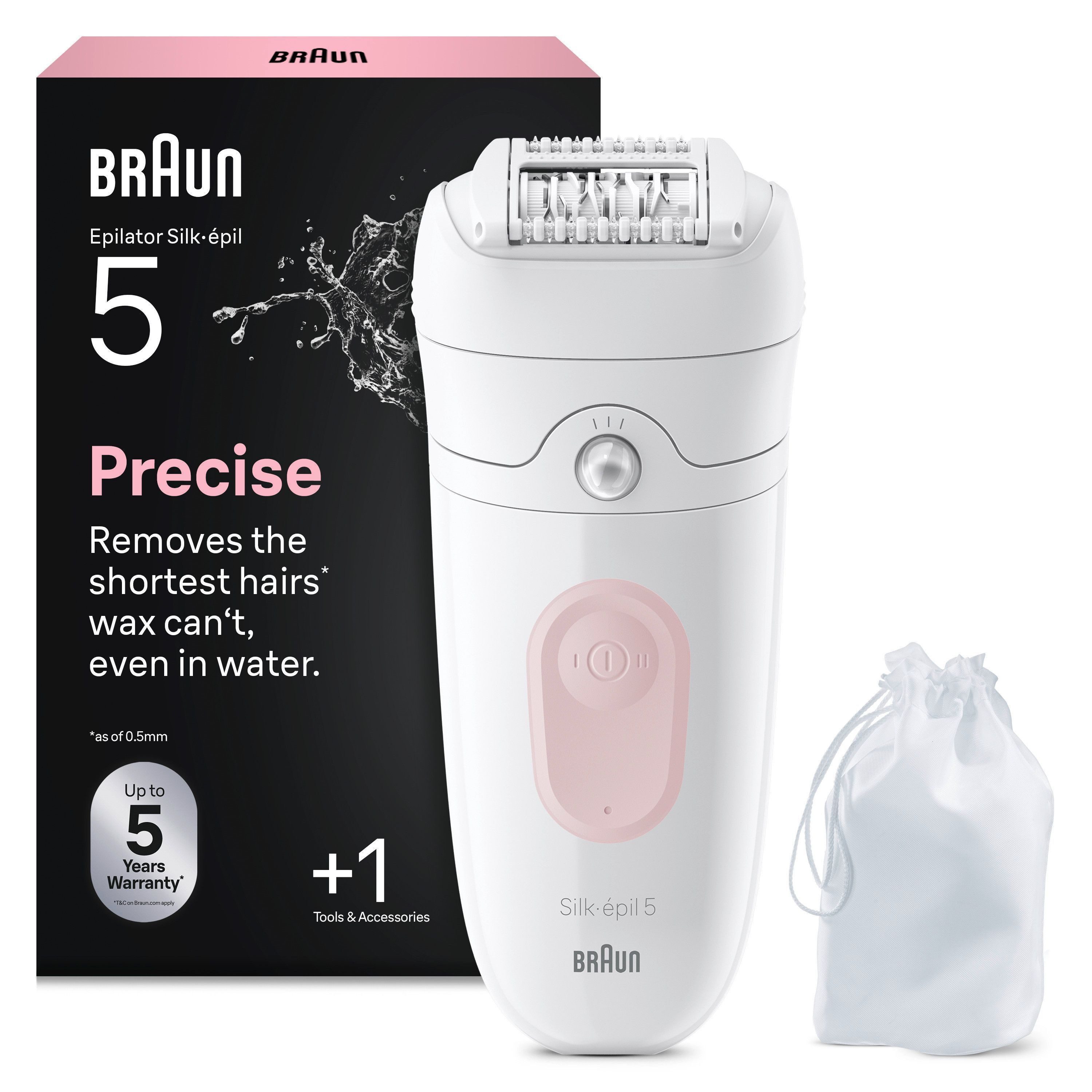 Braun Epilierer Silk-épil 5 SE5-011, Wet&Dry, mit Aufbewahrungsbeutel