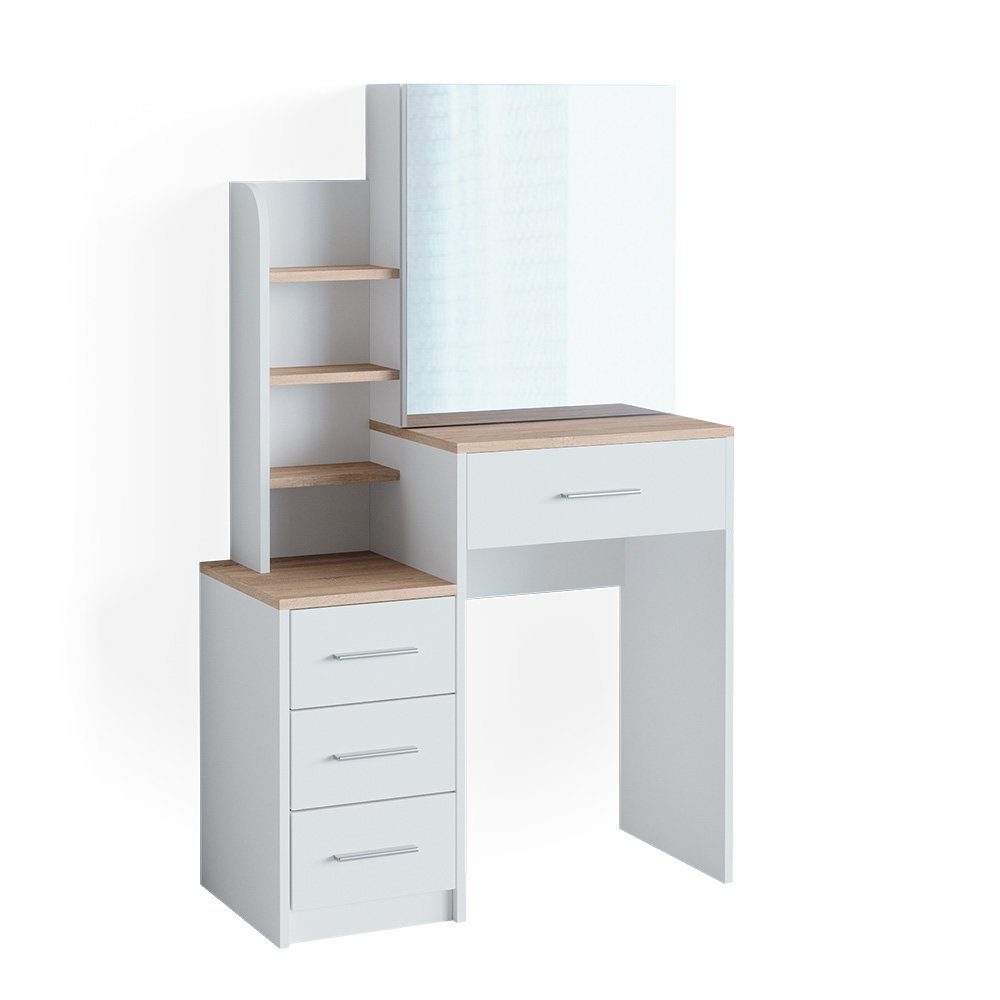 Vicco Schminktisch Conrada, Weiß/Sonoma, 80 cm günstig online kaufen
