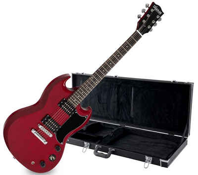 Shaman E-Gitarre »DCX-100 - Double Cut-Bauweise - Mahagoni Hals - Macassar-Griffbrett«, Tonabnehmer: 2x Humbucker, Set inkl. Koffer