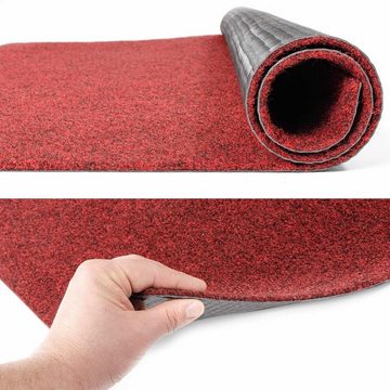 Läufer Läufer Teppichläufer Flurläufer Vorleger Teppich POET Kräusel Rot, ANRO, Rechteckig, Höhe: 5 mm, Textil