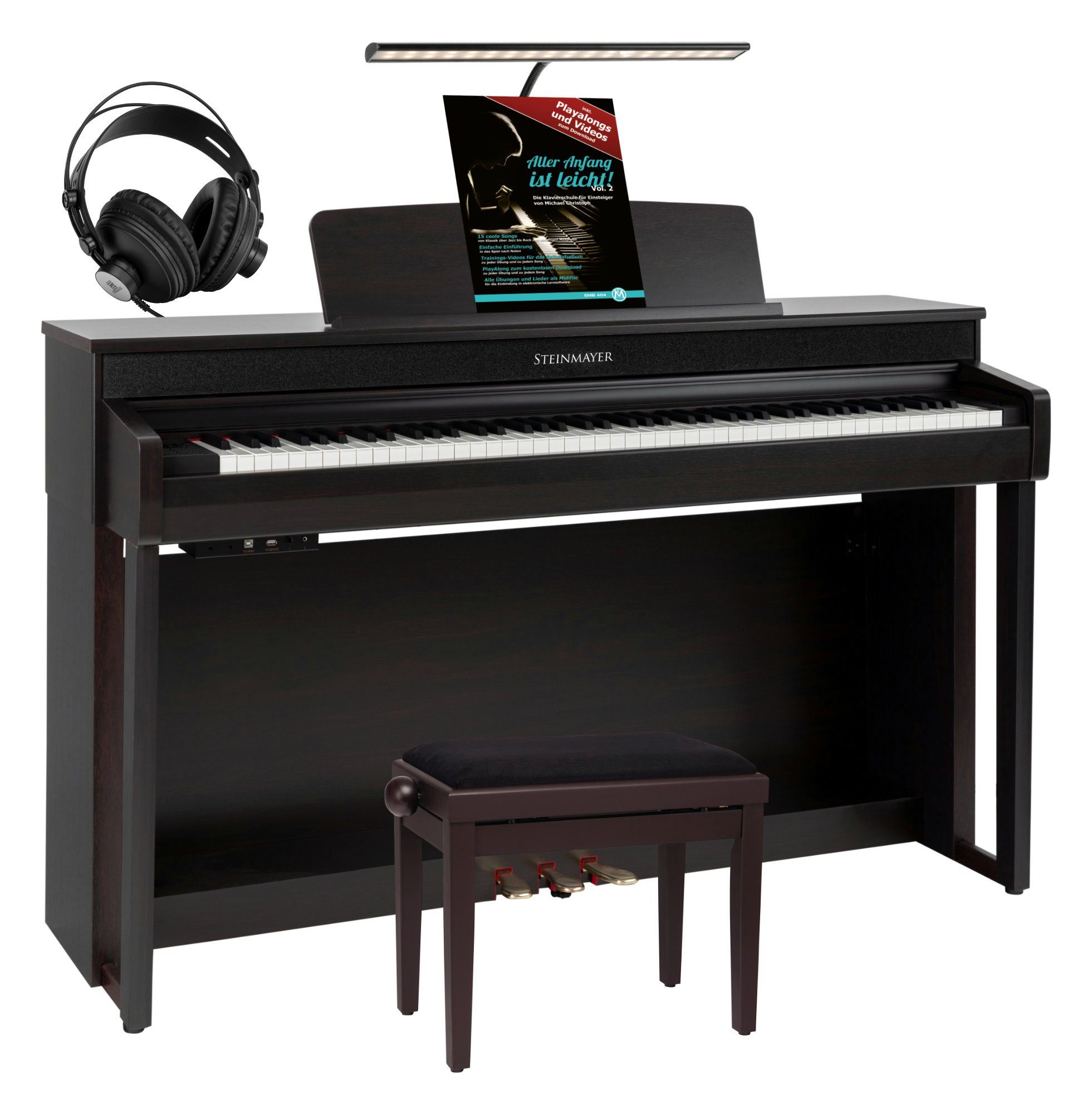 Digitalpiano DP-361 E-Piano Set - 88 Tasten mit Hammermechanik - Ebony/Ivory Touch