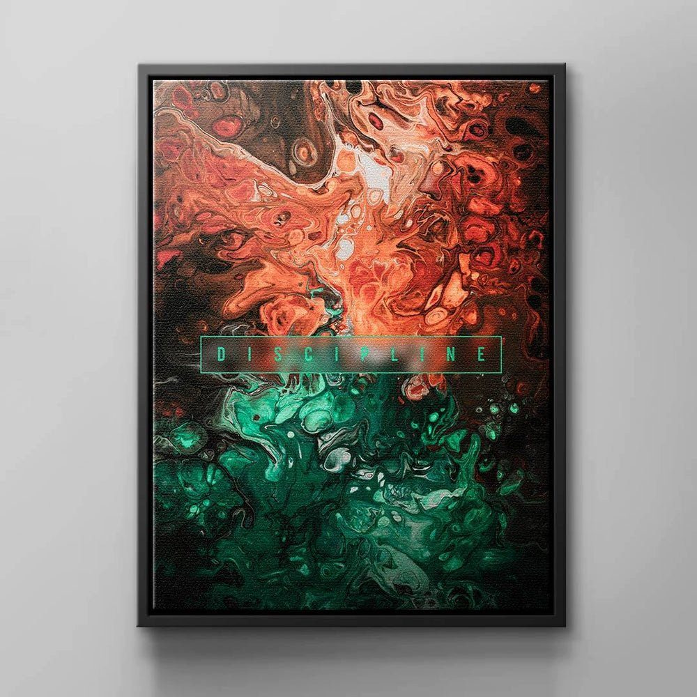 DOTCOMCANVAS® Leinwandbild, Englisch, Modernes Wandbild für pure Lebensenergie von schwarzer Rahmen | Leinwandbilder