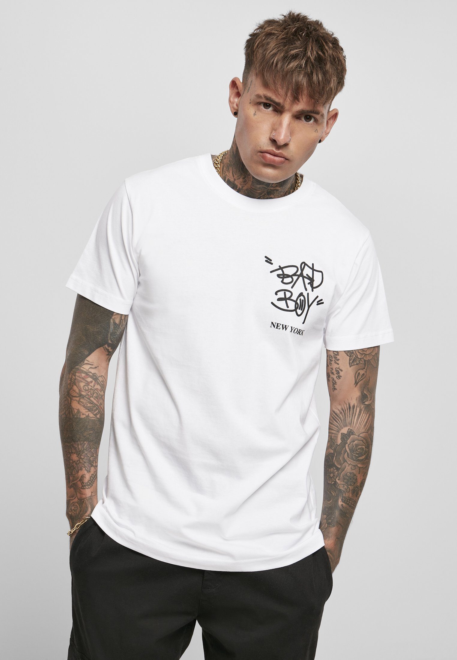 Sehr beliebt zu niedrigen Preisen MisterTee T-Shirt New (1-tlg) York Boy Herren Bad Tee