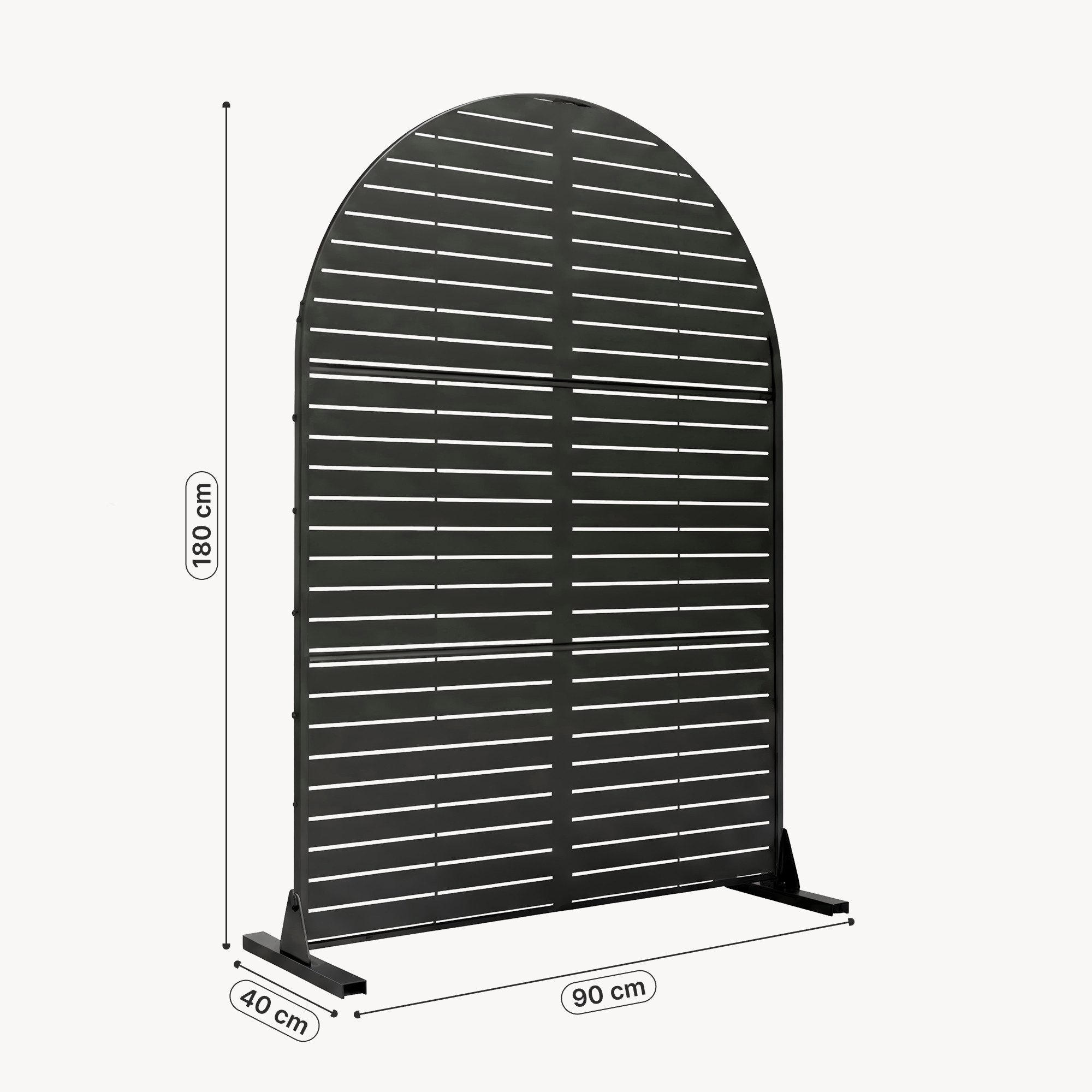 casa.pro Stellwand, »Nodepp« Rundbogenform 180 x 90 cm indoor outdoor Stahl Schwarz
