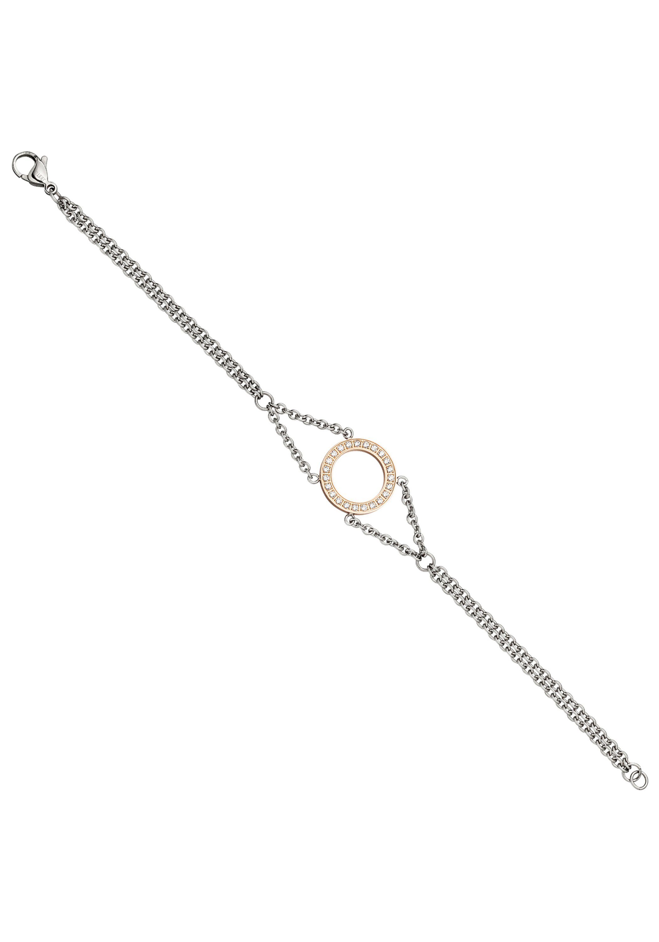 JOBO Armband, 2-reihig Edelstahl bicolor... JOBO Armband, 2-reihig Edelstahl bicolor...