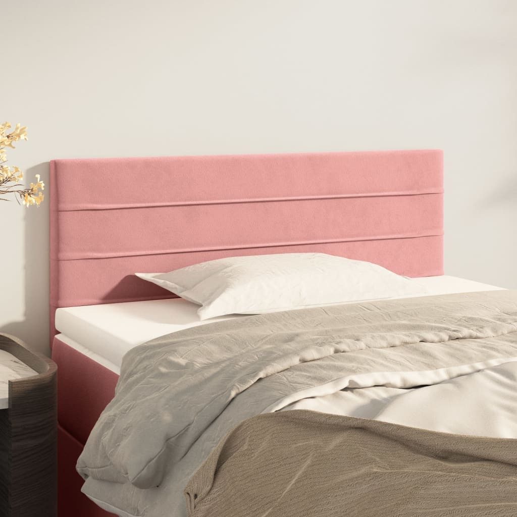 vidaXL Bett, Kopfteil Rosa 80x5x78/88 cm Samt günstig online kaufen