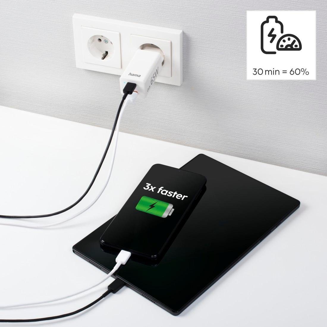 USB Ladegerät 2 Hama Quick C Delivery+USB Power Watt USB-Ladegerät 65 A GaN Charge Port