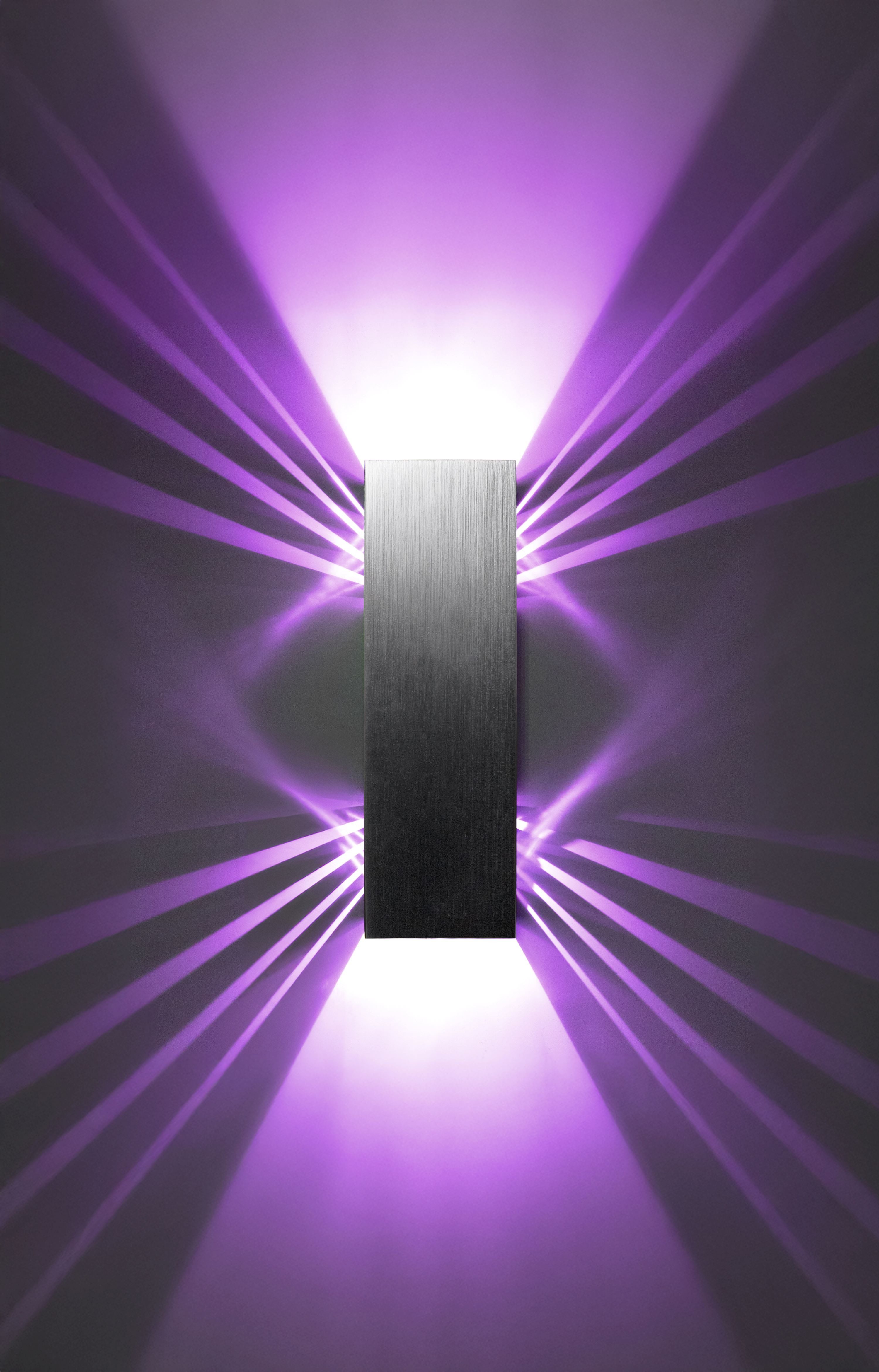 SpiceLED LED Wandleuchte ShineLED 2.0 Wandleuchte Color Edition 30 Watt In Silber Violette, Led fest integriert, Violett, Violette, 30 Watt