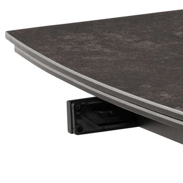 ACTONA GROUP Esstisch Blackburn Tisch, Esszimmertisch, Platte in Keramik schwarz, Incl. Zusatzplatte, B: 160/240 cm