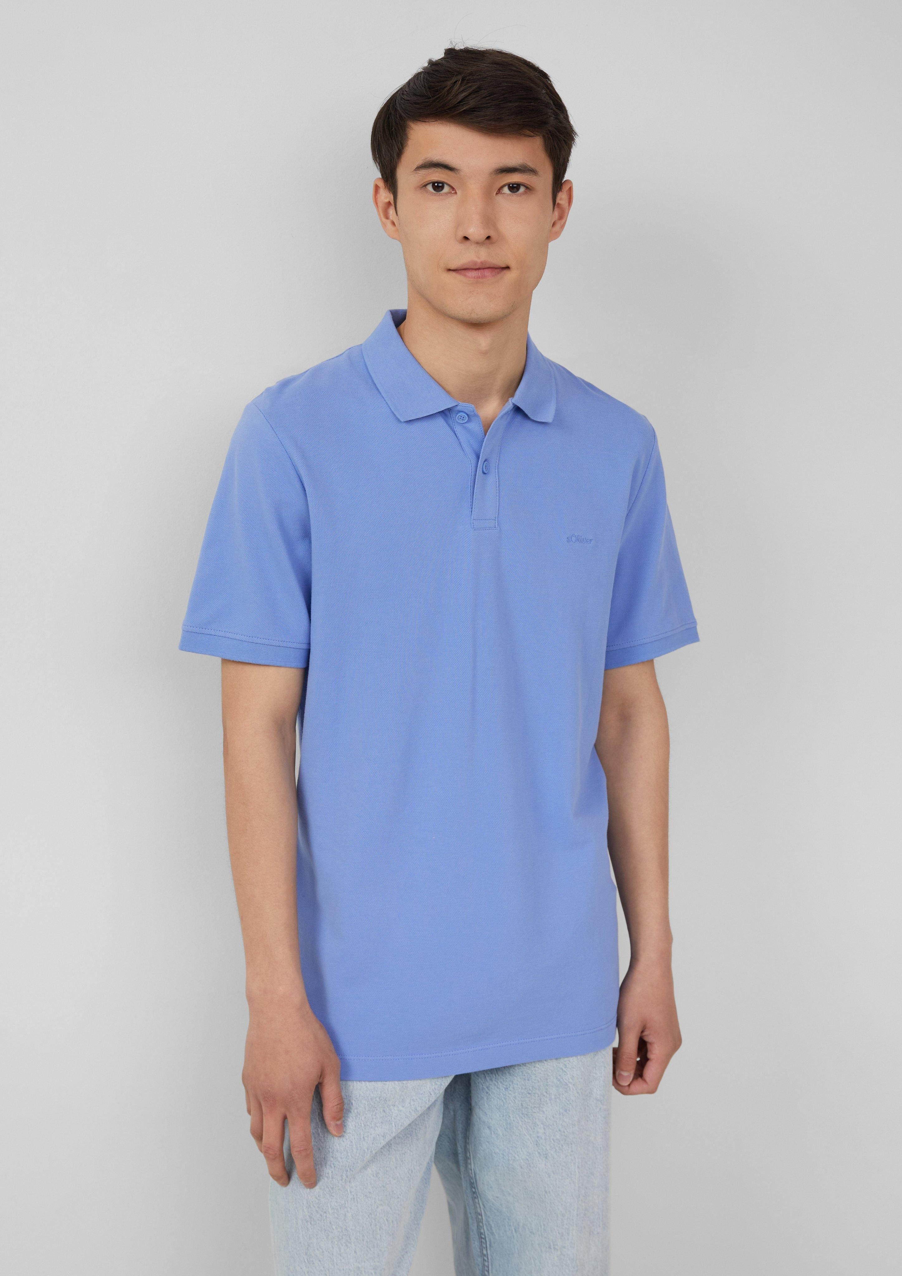 s.Oliver Kurzarmshirt Poloshirt aus Baumwollpiqué Logo günstig online kaufen