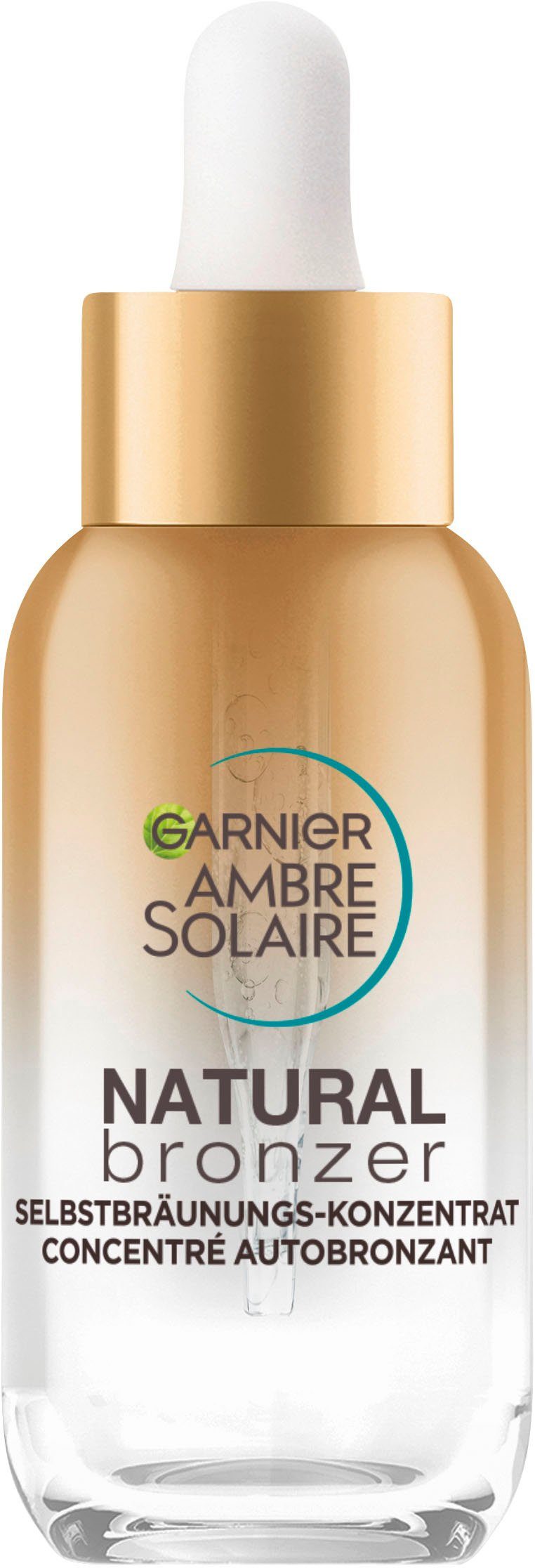GARNIER Selbstbräunungskonzentrat AMBRE SOLAIRE NATUTRAL BRONZER, sorgt für einen Teint, pflegt die Haut zugleich, zieht schnell ein
