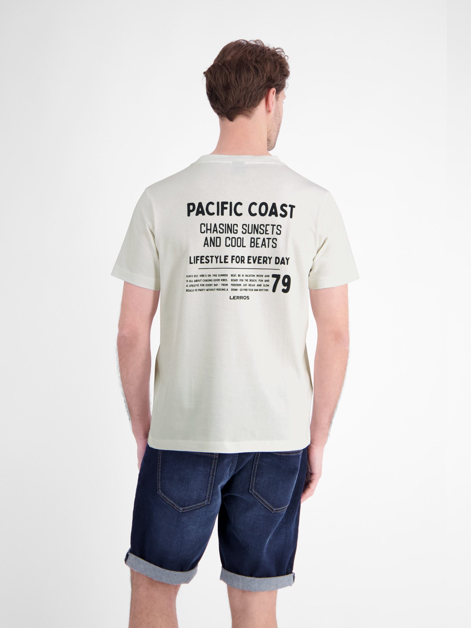 LERROS T-Shirt Sportliches T-Shirt aus Baumwolle mit Brust- und Rückenprint