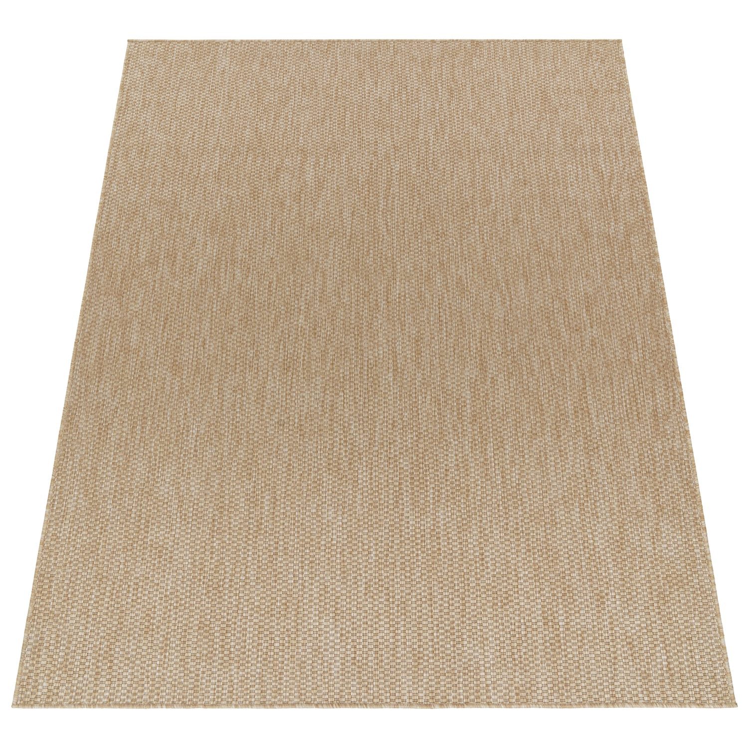 KADIMA DESIGN Teppich Unifarben Wohnzimmer schmutzabweisend Teppich Kurzflor, Quadrat, Höhe: 4 mm, 100% Polypropylen, Rücken aus Polypropylen, Quadrat, 200Scm, Beige