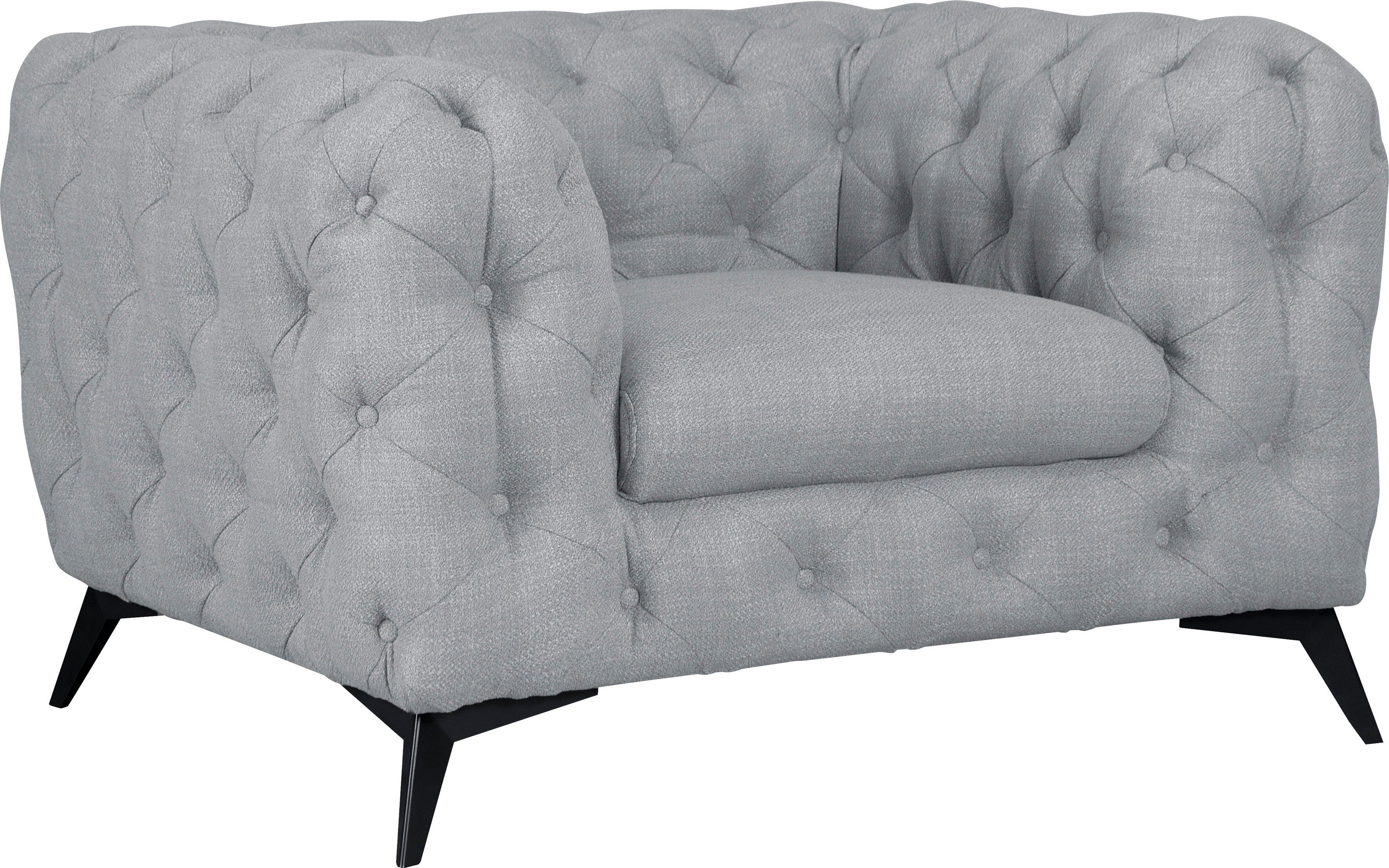 Home affaire Chesterfield-Sessel Glynis Sessel, aufwändige Knopfheftung, moderne Chesterfield Optik, Fußfarbe wählbar