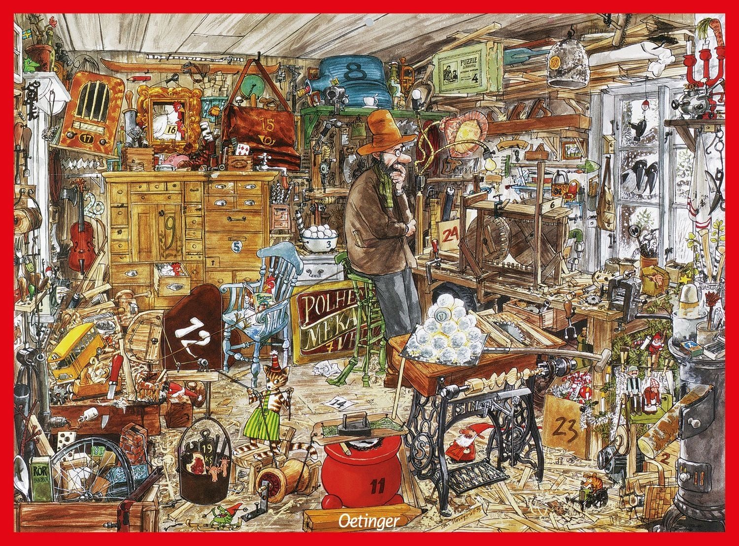 Wandkalender Pettersson und Findus warten auf Weihnachten. Adventskalender