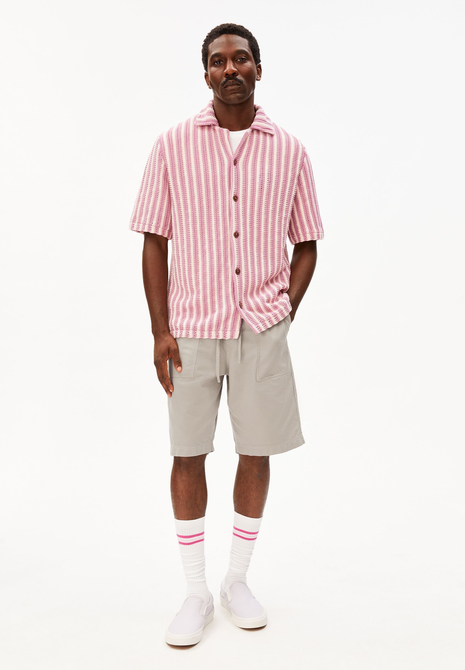 Armedangels Kurzarmhemd STRIPE 100% Bio-Baumwolle (1-tlg., Relaxed Fit)