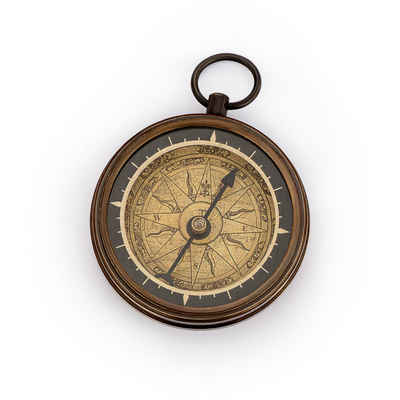 NKlaus Kompass Kompass aus Messing antik 5,7cm Taschenkompass Peilkompass Richtungsan