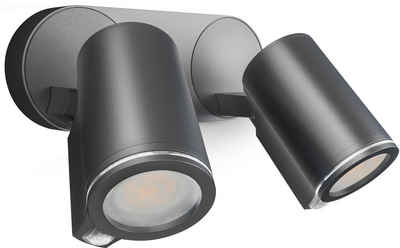 steinel LED Außen-Wandleuchte »Spot DUO S«, 180° Bewegungsmelder, schwenkbare Strahler, inkl. GU10-Leuchtmittel, 3000 K warmweiß, Anthrazit