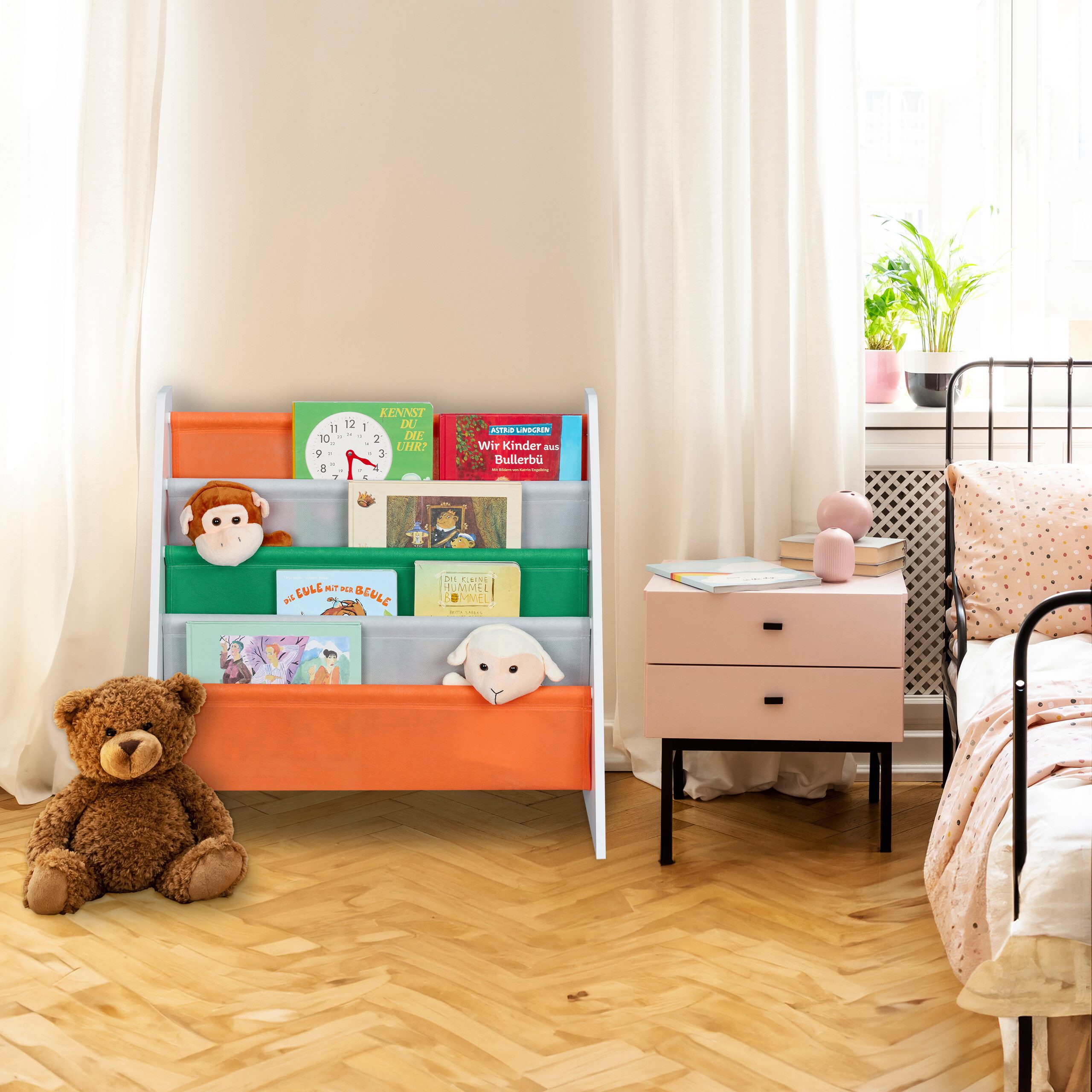 relaxdays Bücherregal Kinder Waldtiere