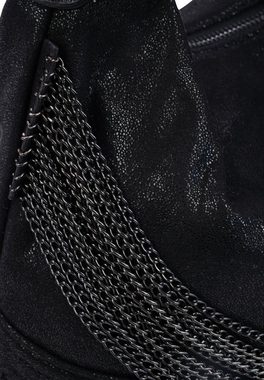 Harpa Umhängetasche Cher, aus changierendem Material, mit Ketten-Verzierung